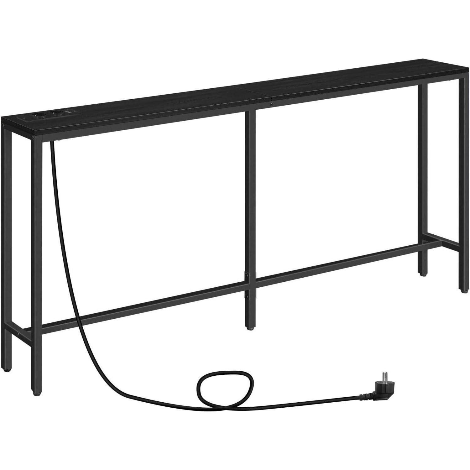 LuxusKollektion Konsolentisch Konsolentisch mit Ladestation 160 cm schwarz günstig online kaufen