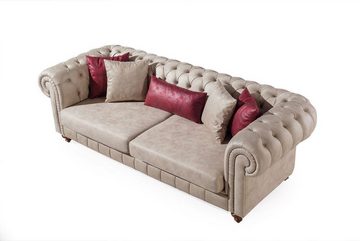 JVmoebel Chesterfield-Sofa, Chesterfield Sofa Couch Garnitur Sitzgruppe Polster Set 3+3+1