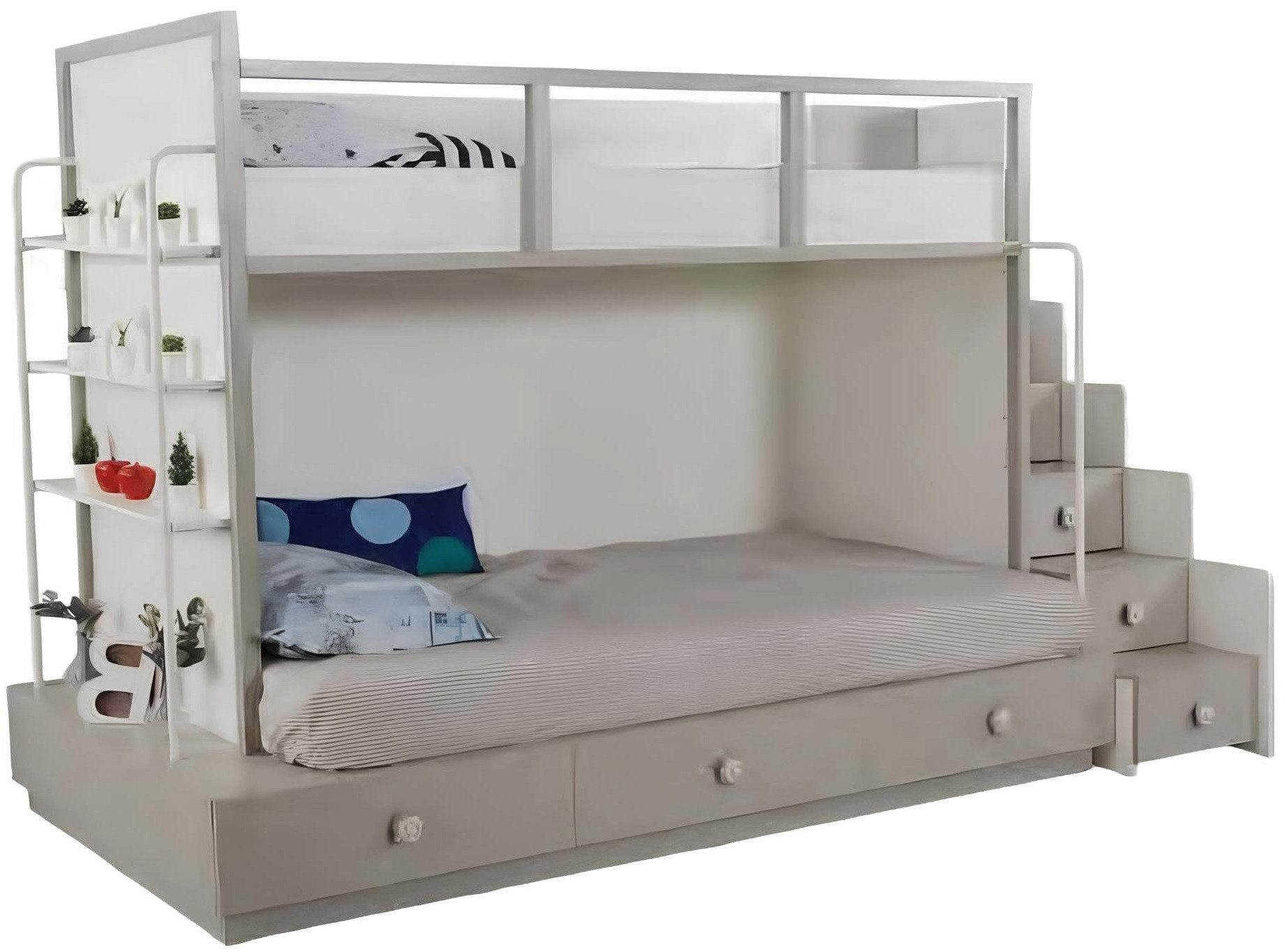 Xlmoebel Etagenbett Modernes Massivholz Kinderbett mit Schubladen und Hochbett-Funktion (Etagenbett, 1-St., Etagenbett), Hergestellt in Europa