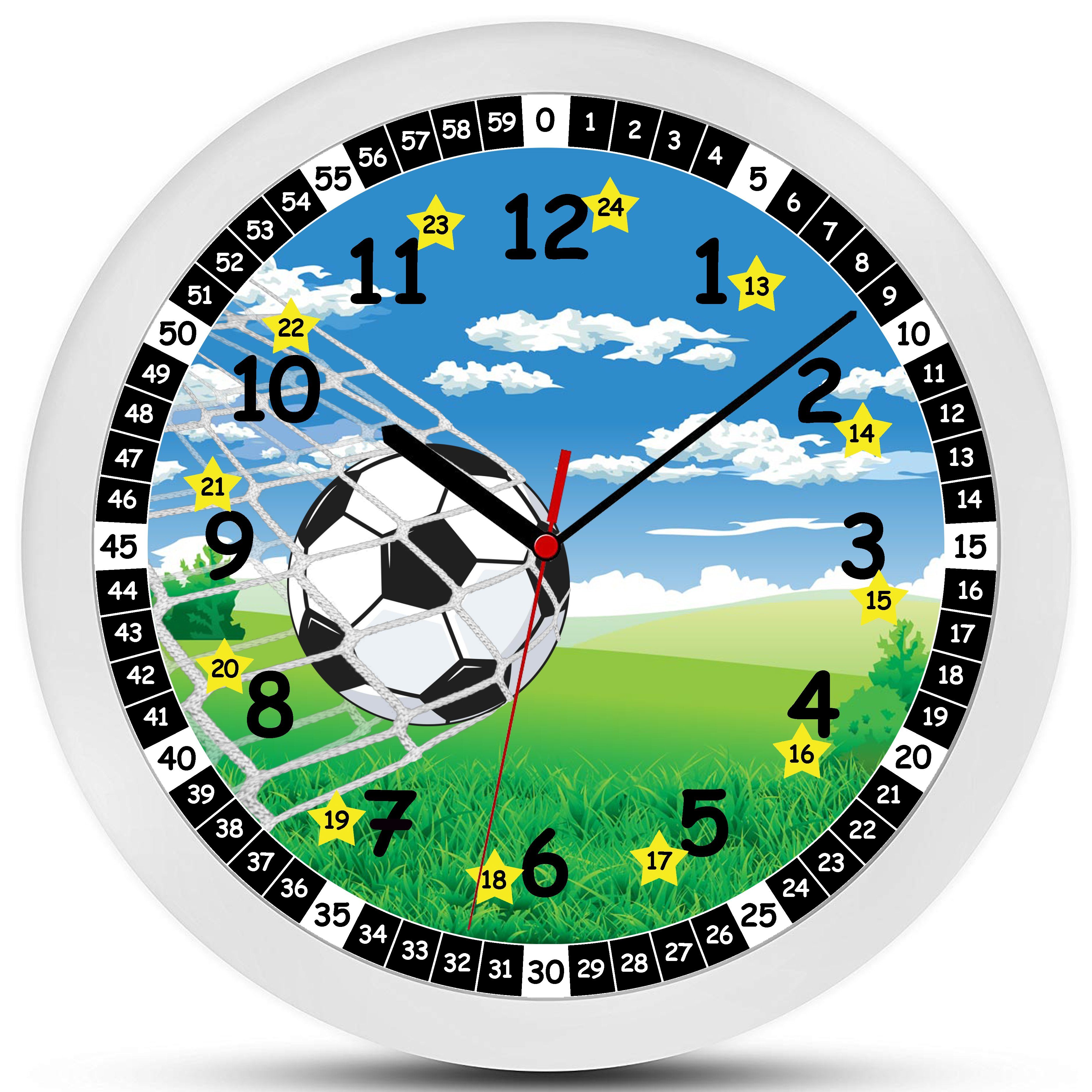 K&L Wall Art Wanduhr Lernuhr Fußball Kinderuhr Junge Kinderzimmer Uhr (stil günstig online kaufen