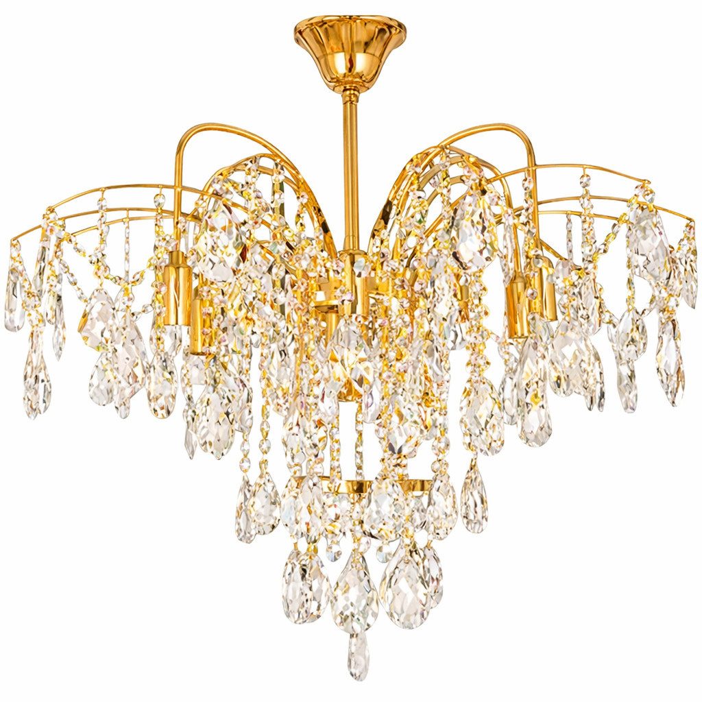 JVmoebel Kronleuchter Luxus Wohnzimmer Leuchte Gold Französischer Stil & Eleganz Sofort, Made in Europa