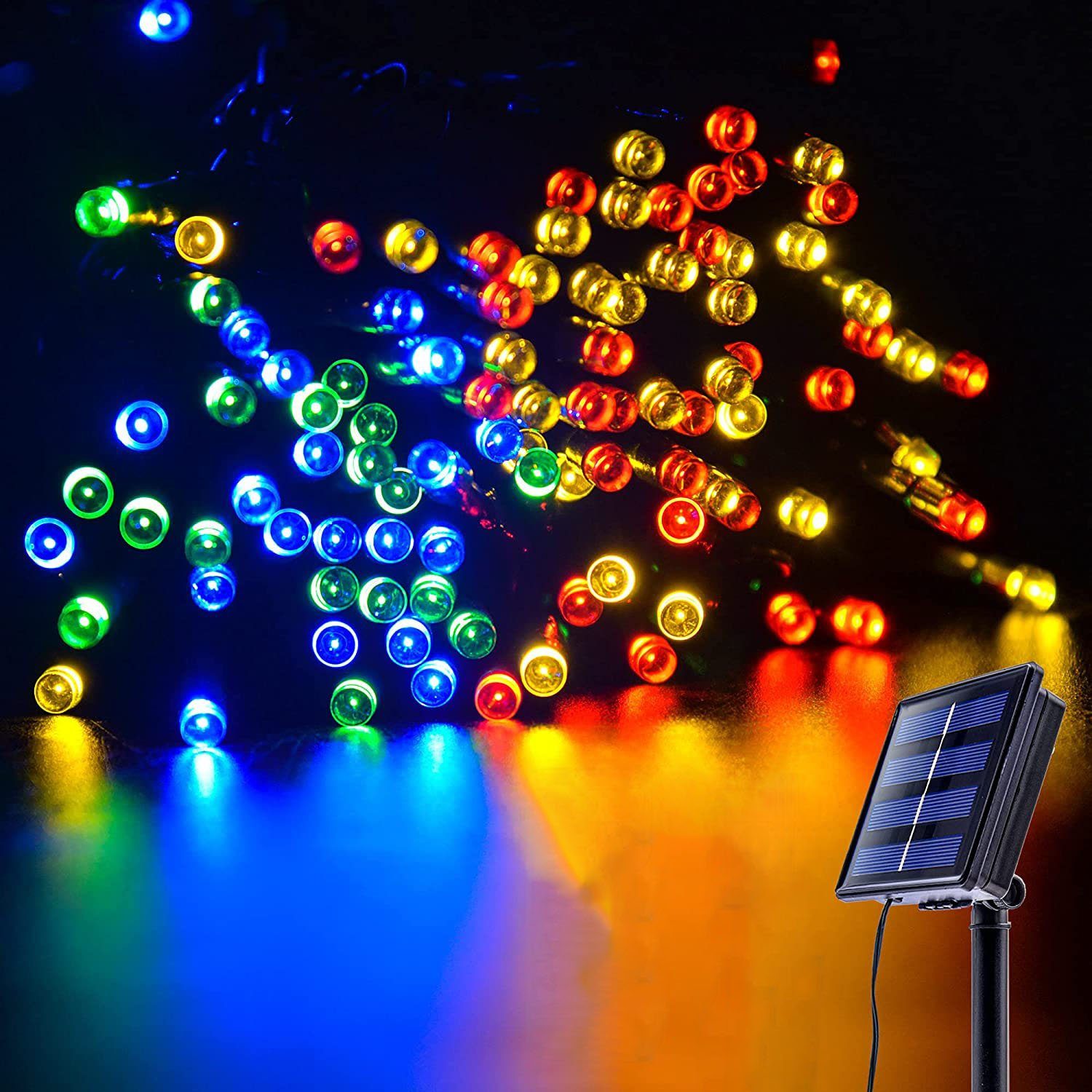 Oneid LED-Lichterkette Solar Lichterkette Aussen,12M 100 LED Lichterkette Außen 8 Modi