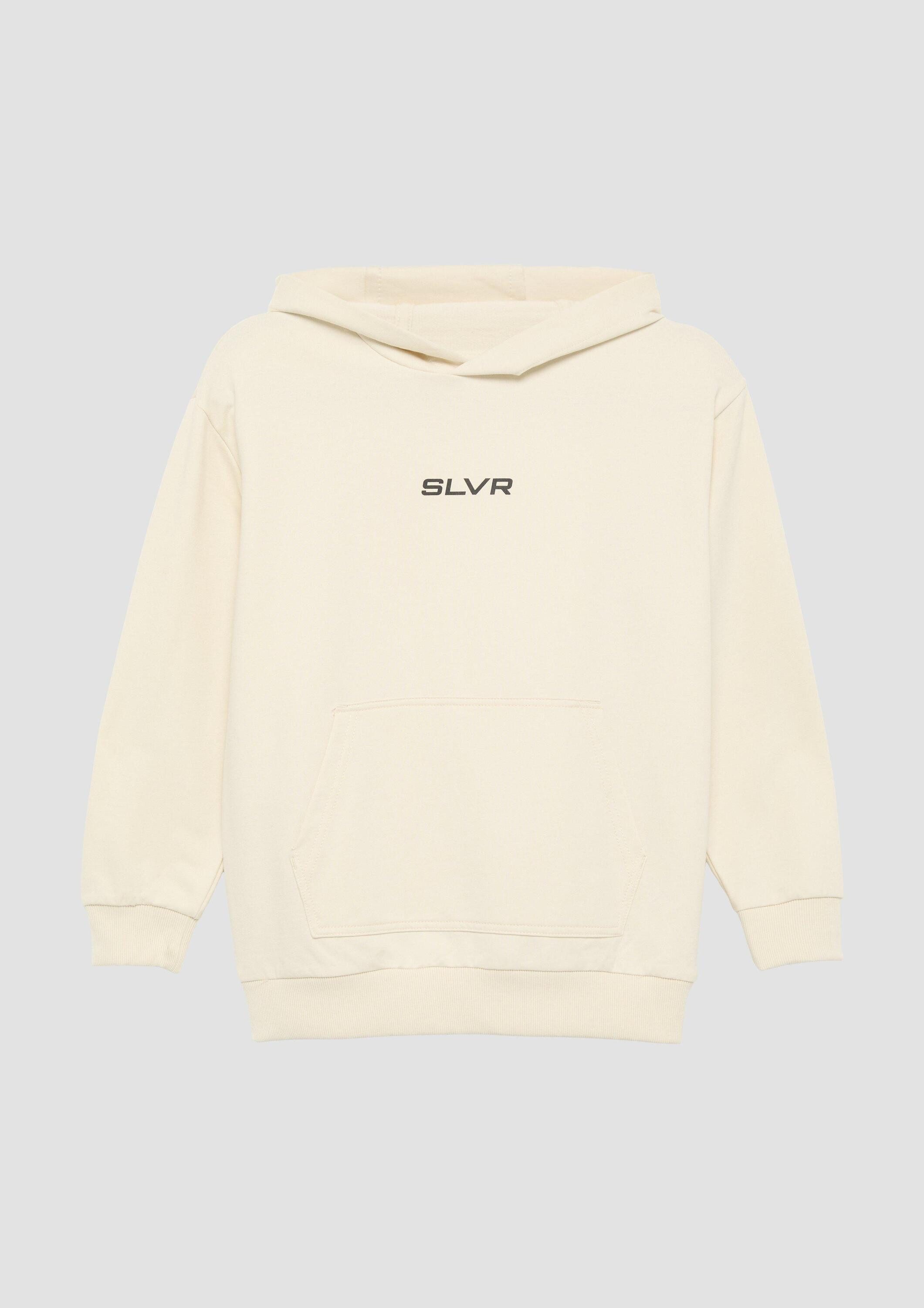 s.Oliver Sweatshirt Sweatshirt Unisex Kapuzen-Sweatshirt mit Känguru-Tasche und Frontprint