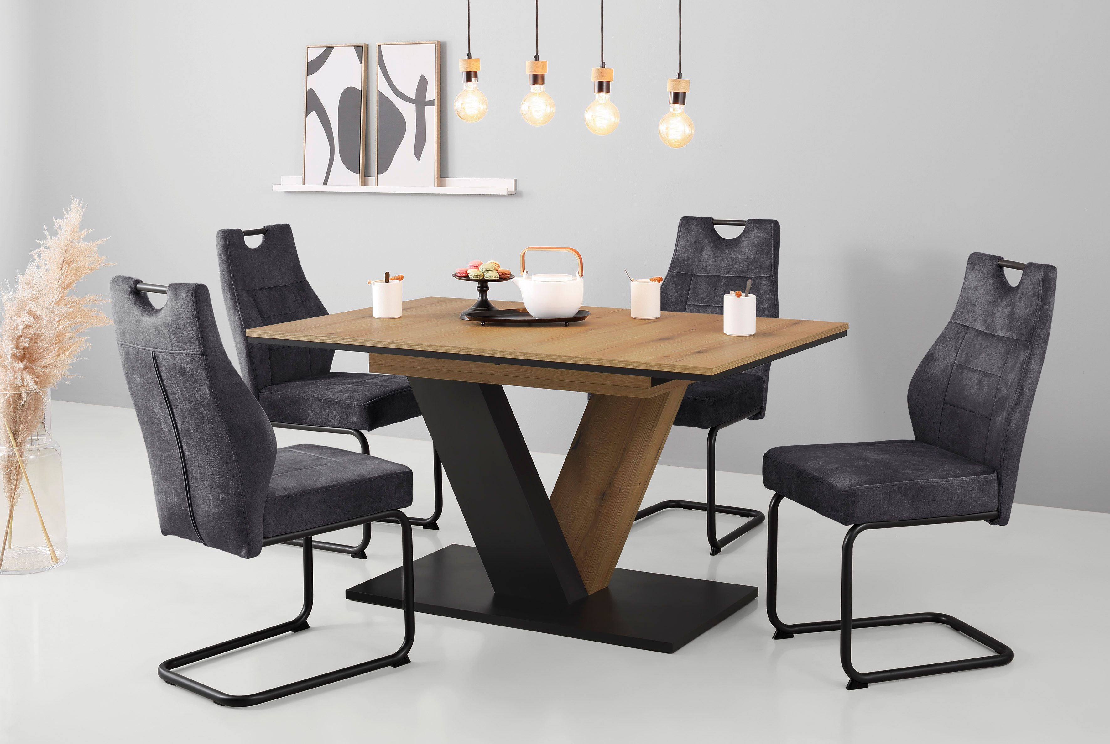 HELA Esszimmerstuhl Linda S Schwingstuhl BESTSELLER (Set, 2 St), mit Taschenfederkern Sitz, mit 140KG belastbar, Freischwinger
