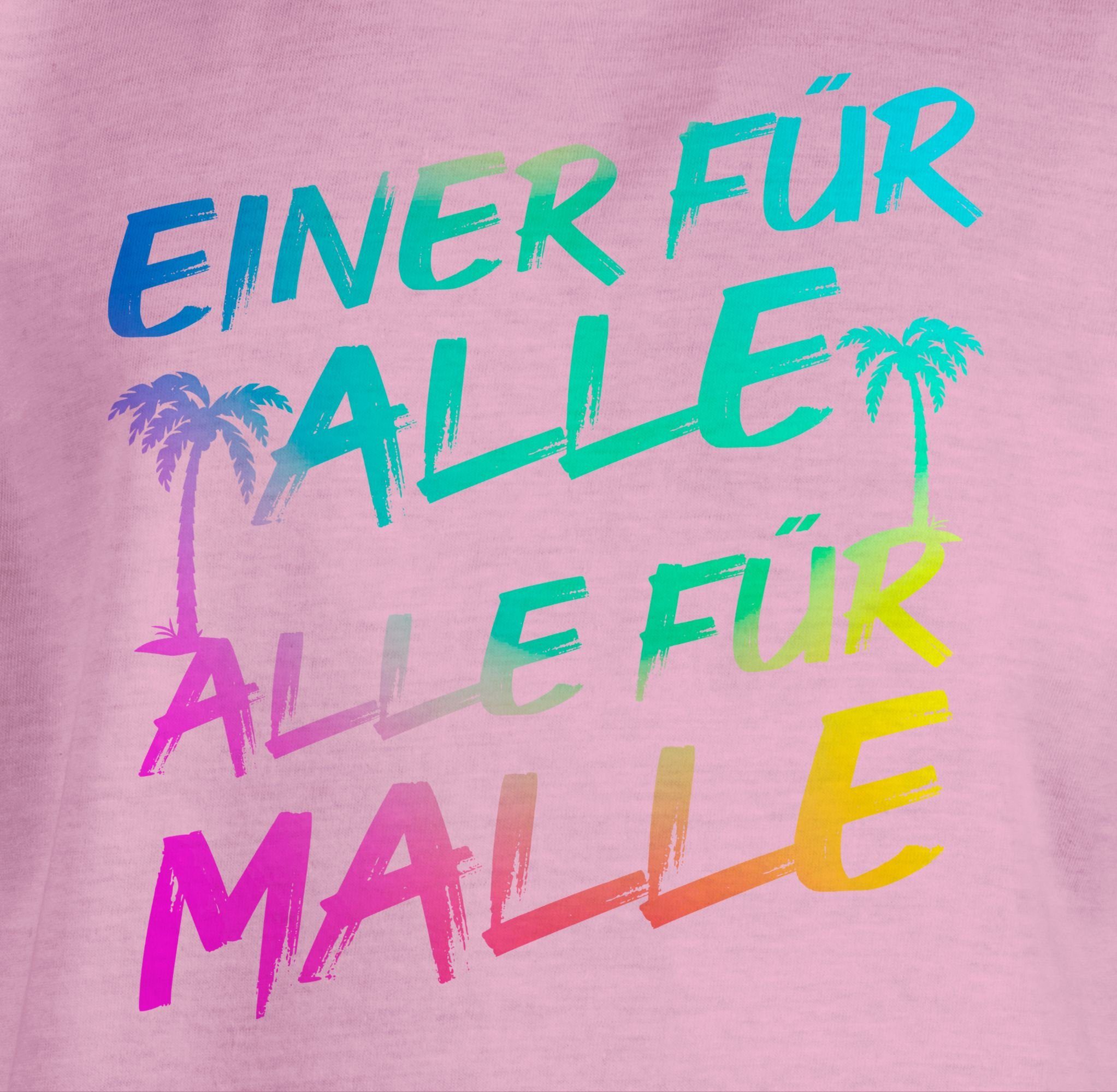 Alle für Einer Sommerurlaub Shirtracer 2 Alle Malle - Rosa für für Mädchen alle Malle T-Shirt