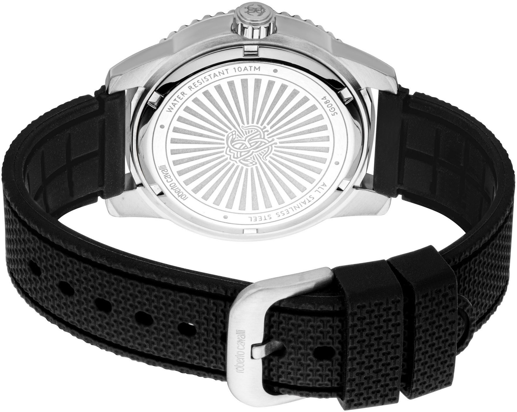 roberto cavalli Quarzuhr Uomo Trend II RC5G084P1015, Armbanduhr, Herrenuhr, Silikonarmband, analog, Tag