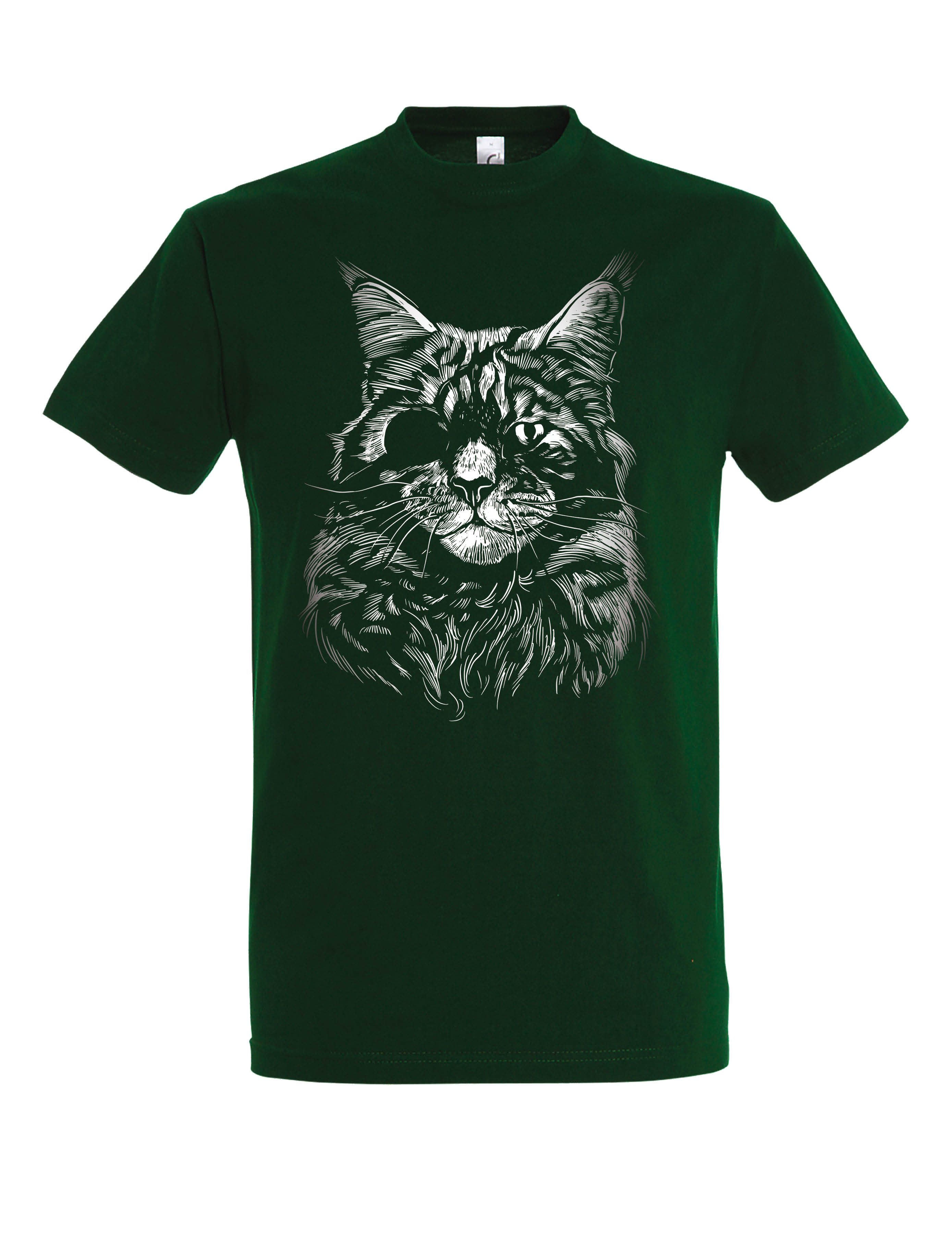 Print-Shirt "Katze Augenklappe" Herren T-Shirt Lustigen Print Statement Geschenk