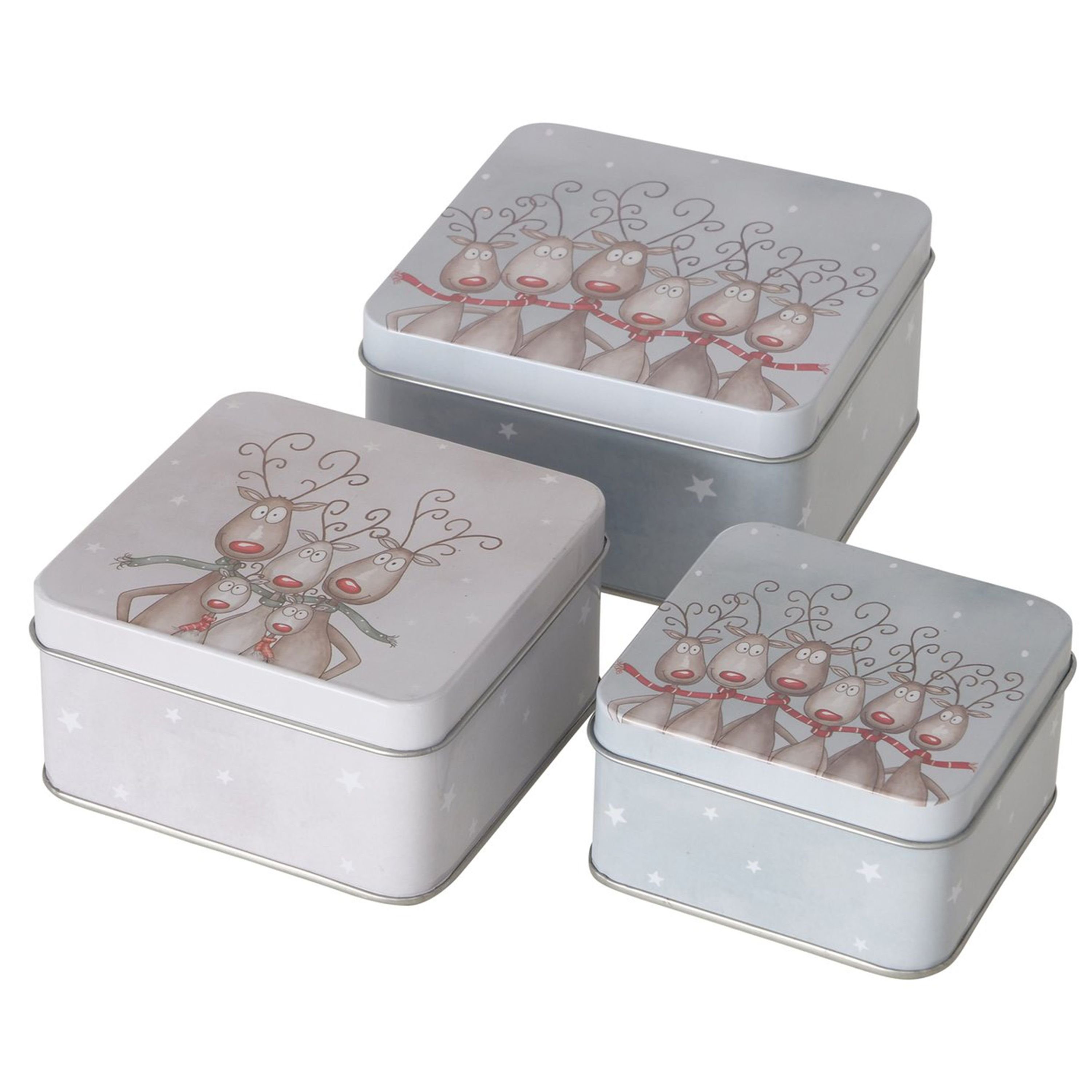 BOLTZE Vorratsglas B. 3tlg Set Geschenkdosen Magnus eckig - 2024392, Metall