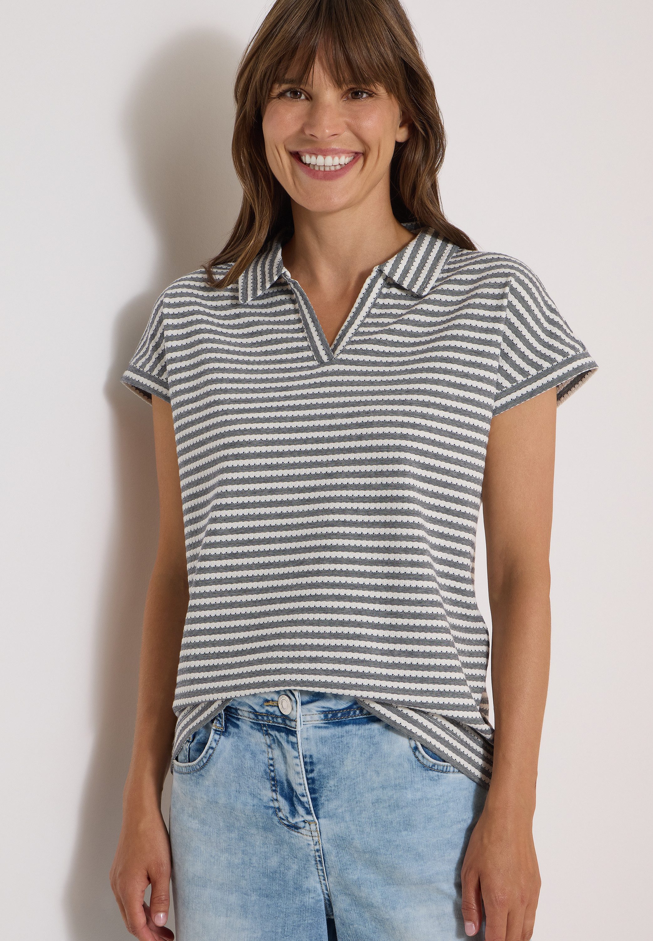 CECIL Poloshirt im Streifendesign