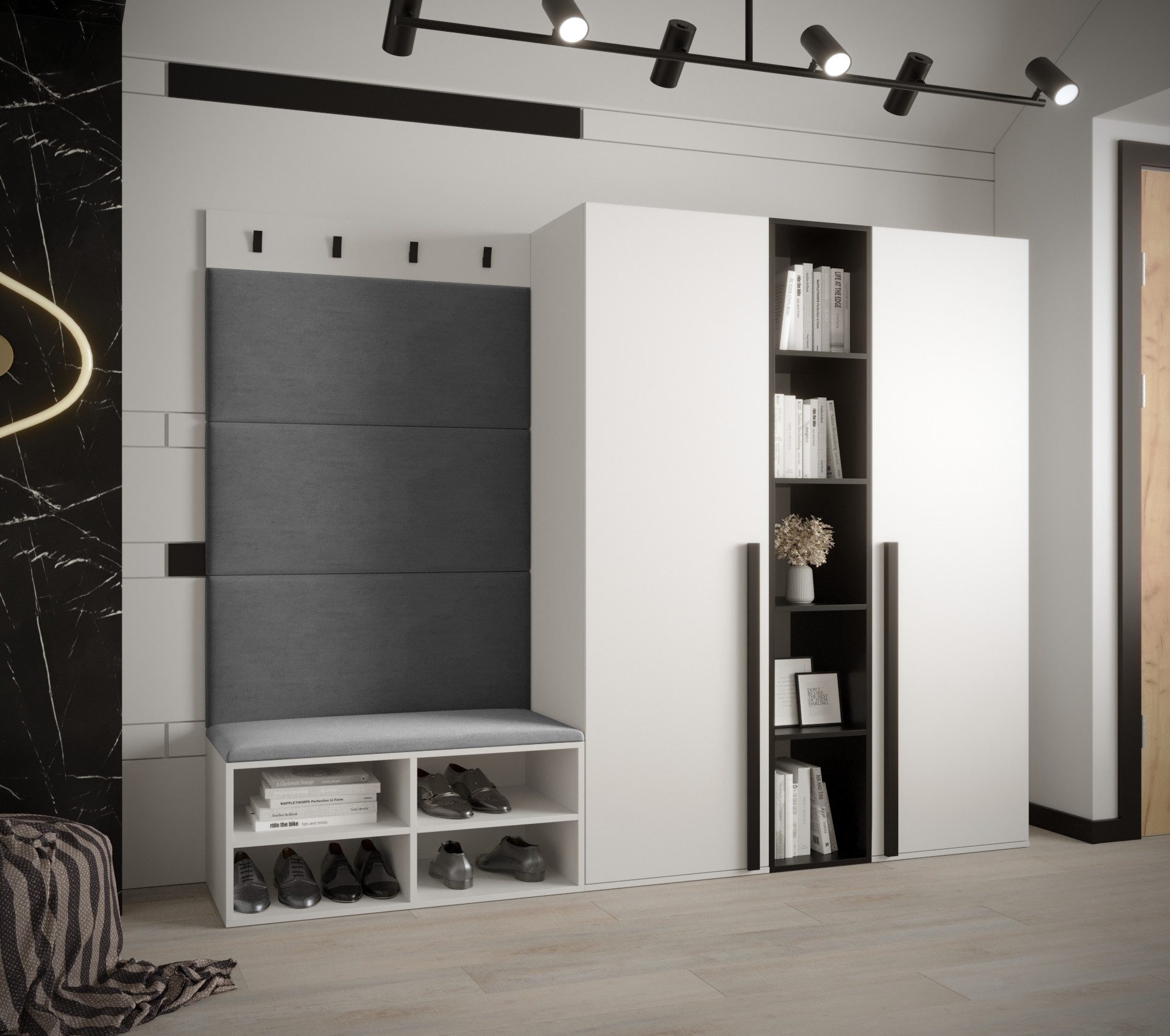 ABIKS MÖBEL Garderoben-Set MIRO Set 8, Garderobe mit gepolsterten Paneelen, Modern Design