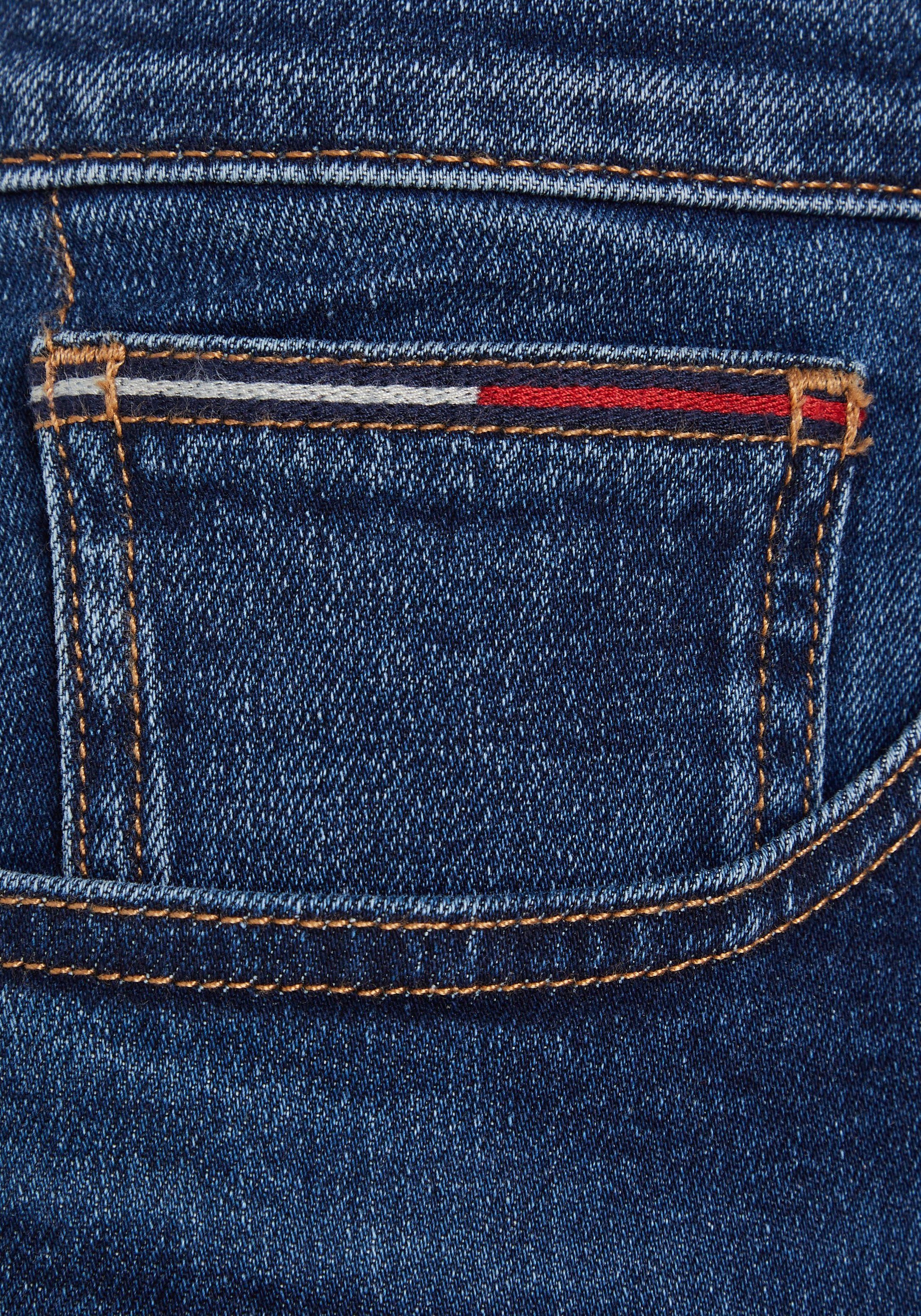 RGLR STRGHT RYAN Tommy Münzfach Tommy d/dark Straight-Jeans am mit Stitching Jeans Jeans