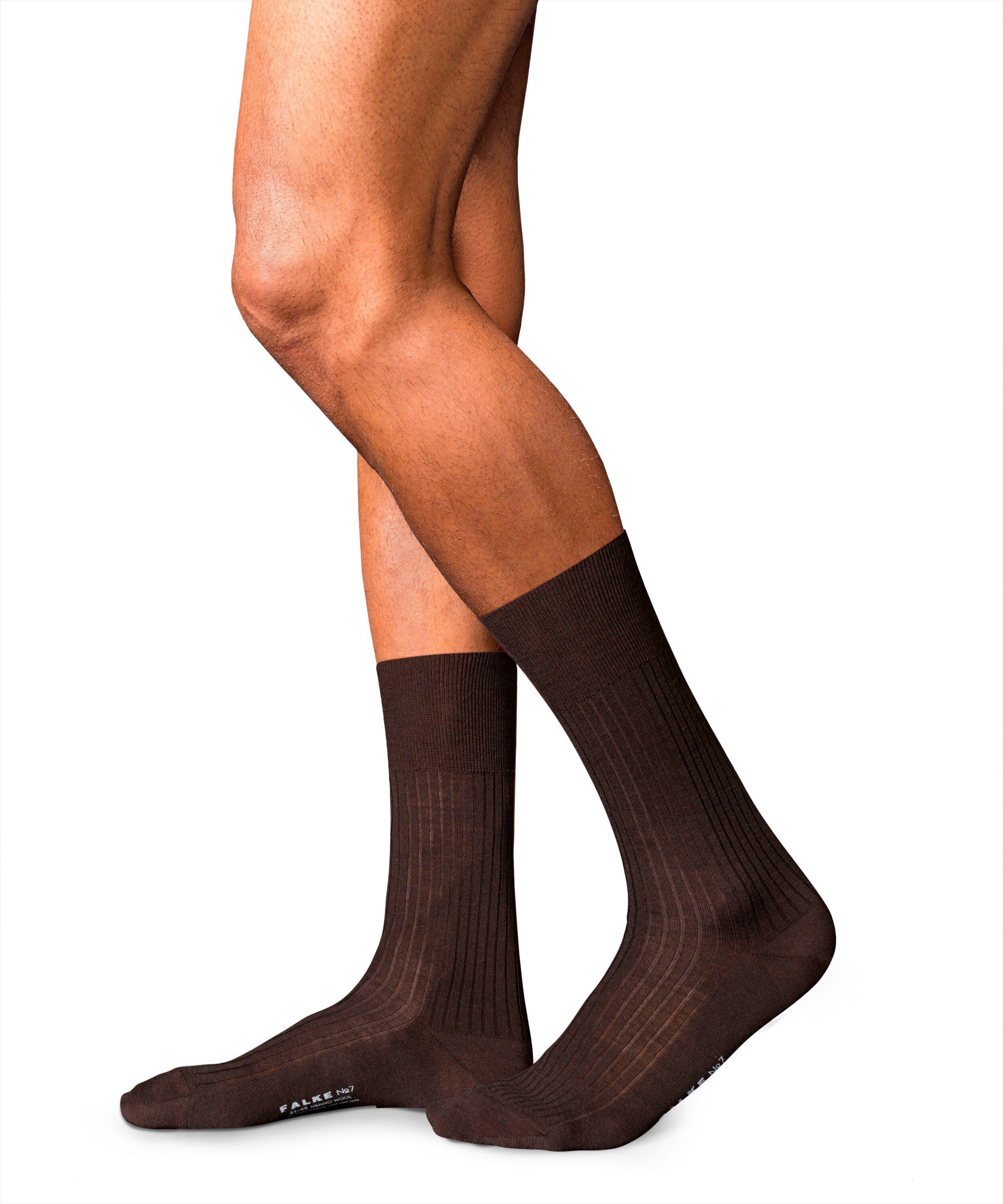 7 (1-Paar) brown FALKE (5930) Finest Merino Socken No.