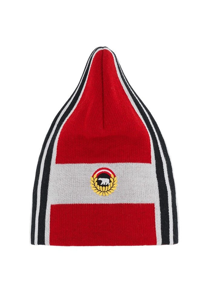 Eisbär Beanie Wintermütze Quan Oversize Fit - rot/weiss/schwarz - 1 Stück
