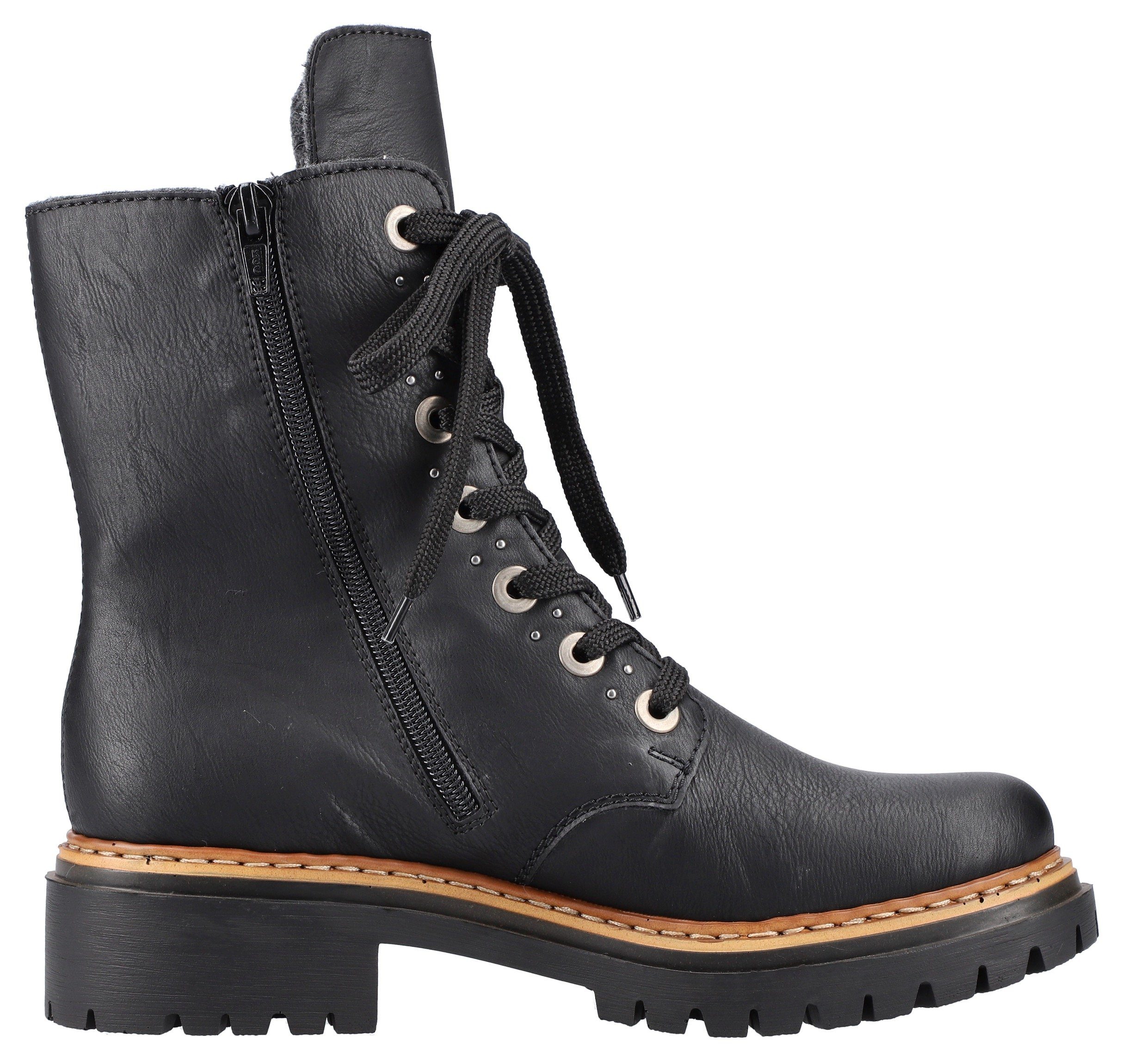 Rieker Schnürstiefelette mit kräftiger Profilsohle
