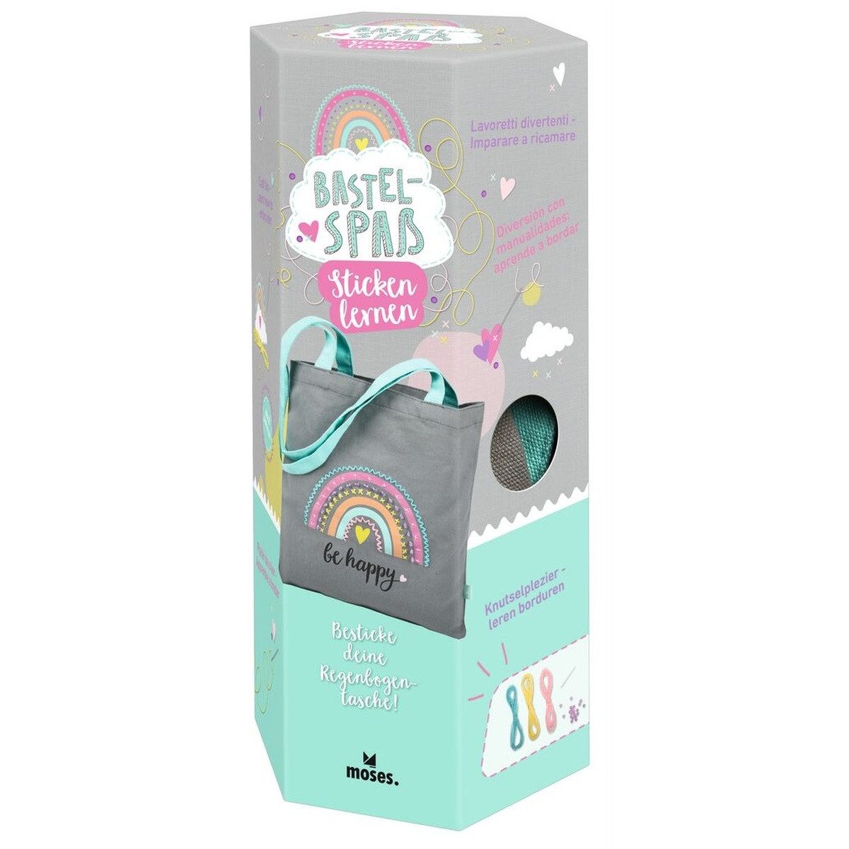 Moses. Verlag Kreativset Sticktaschen-Bastelset mit Garn, Perlen & Anleitung für Kinder