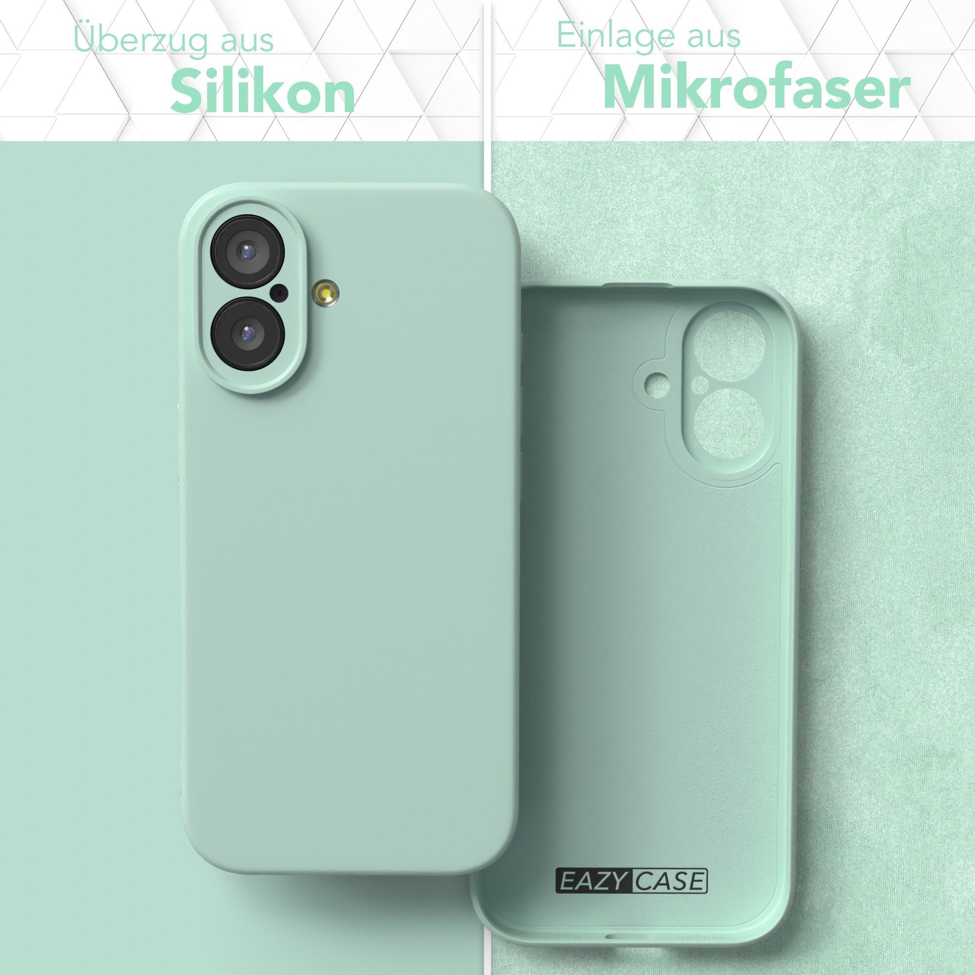 EAZY CASE Handyhülle für Apple iPhone 17 Hülle Silikon 6,3 Zoll, Hülle Silikon kratzfest Smart Slimcover Bumper Case Etui Mint Grün – Bild 3 von 5