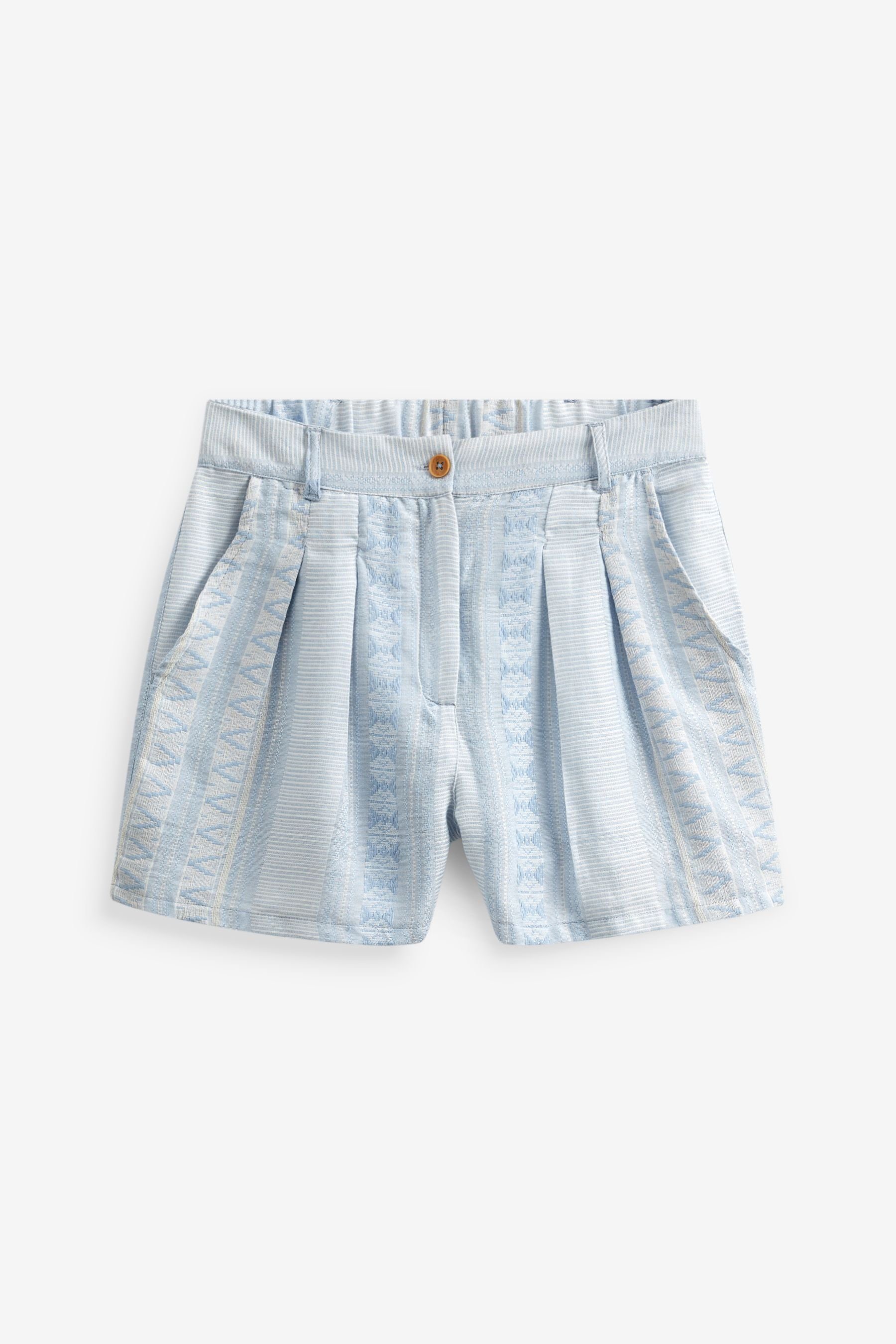 Next Blue (1-tlg) Baumwollgemisch Jacquard-Shorts Shorts aus