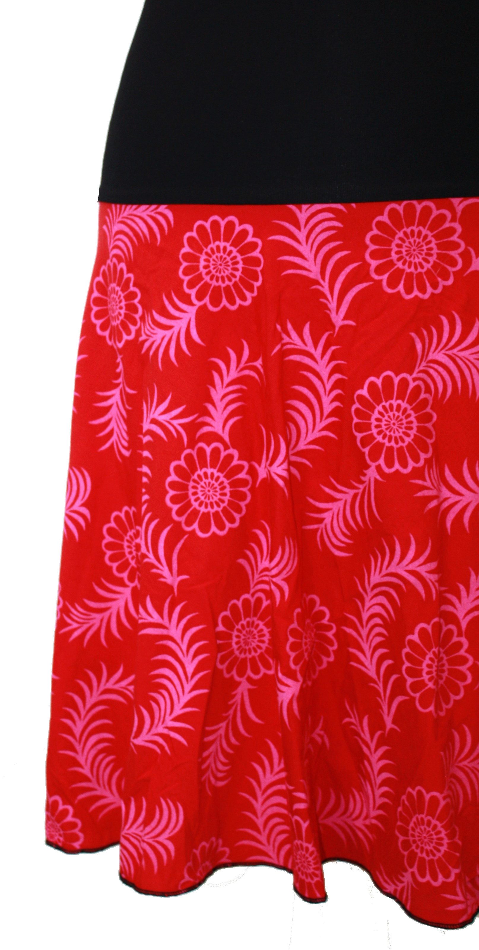 dunkle design A-Linien-Rock Sommer Sweat Schwarz Rot Pink Bunt 57cm elastis günstig online kaufen
