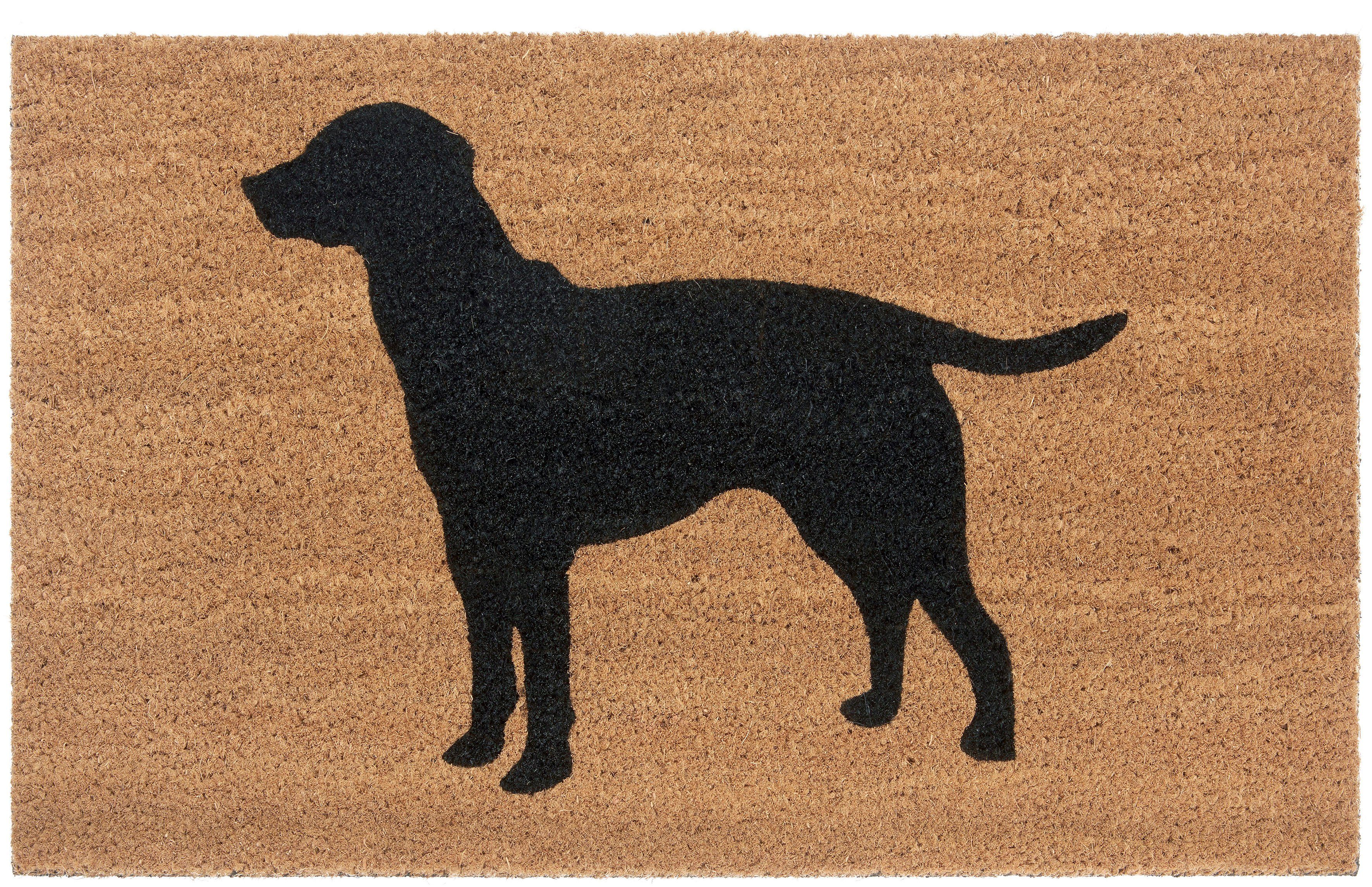 Fußmatte Mix Mats Kokos Dog Silhouette, HANSE Home, rechteckig, Höhe: 15 mm,  Kokos, Schmutzfangmatte, Outdoor, Rutschfest, Innen, Kokosmatte, Flur