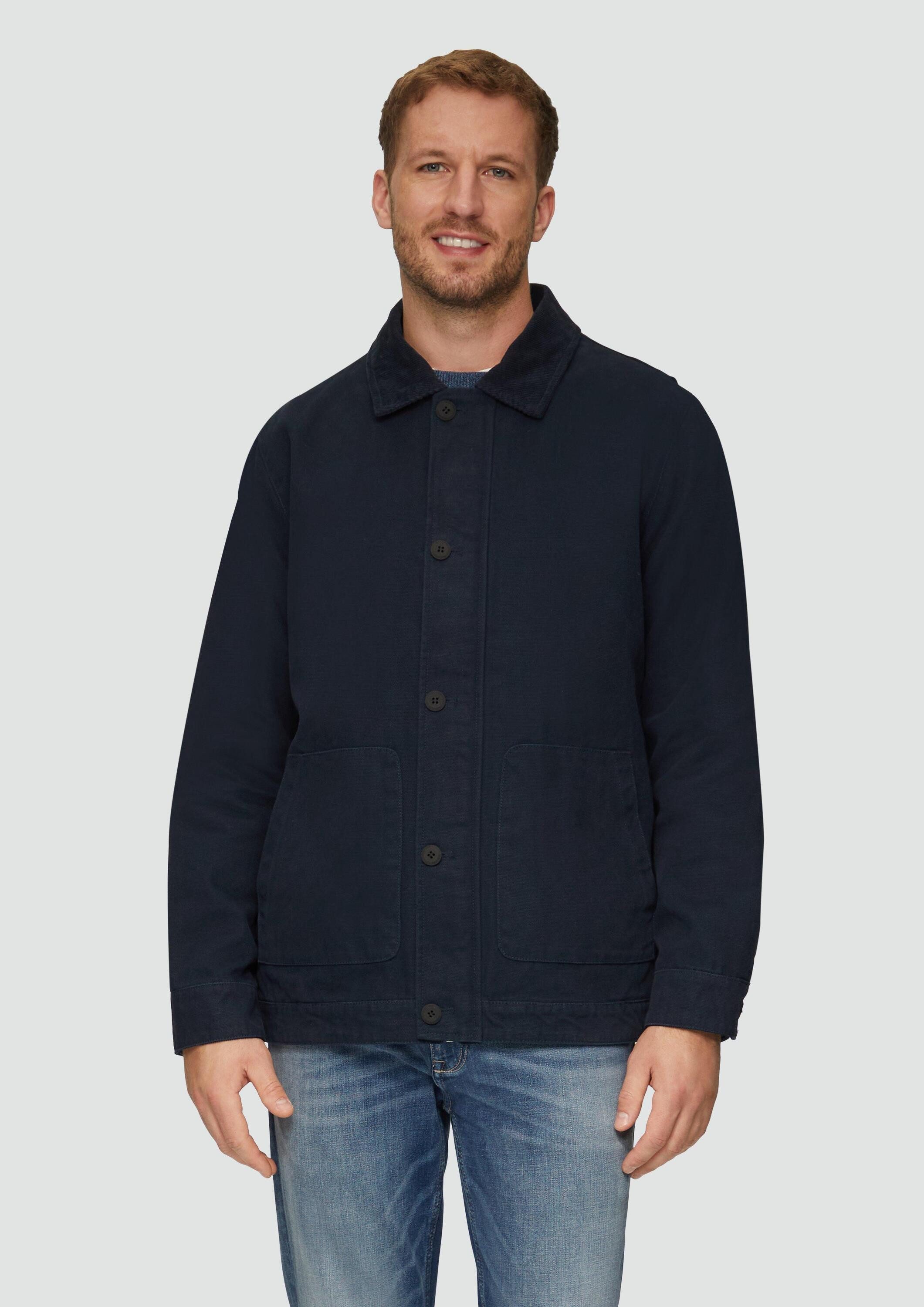 s.Oliver Funktionsjacke Outdoor-Jacke Canvas-Jacke mit Cordkragen günstig online kaufen