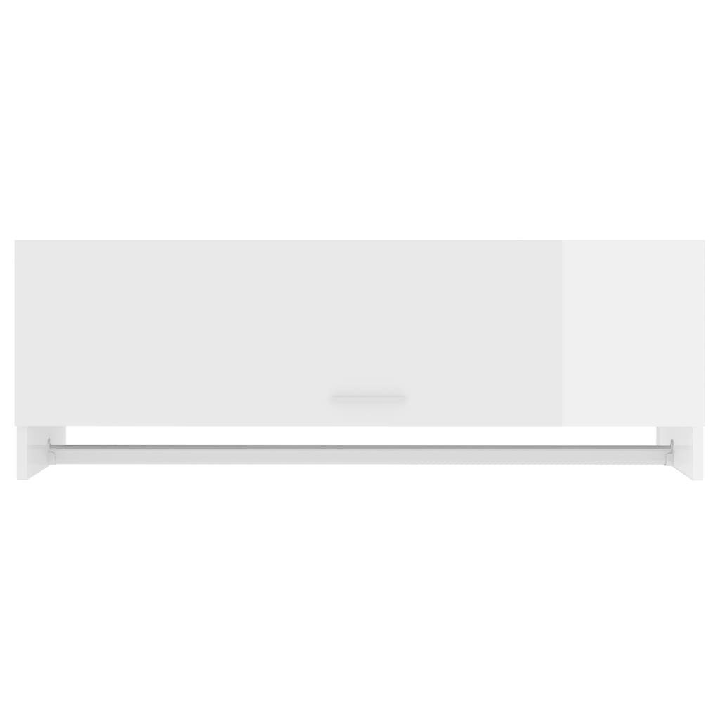 Kleiderschrank cm Holzwerkstoff furnicato Hochglanz-Weiß 100x32,5x35
