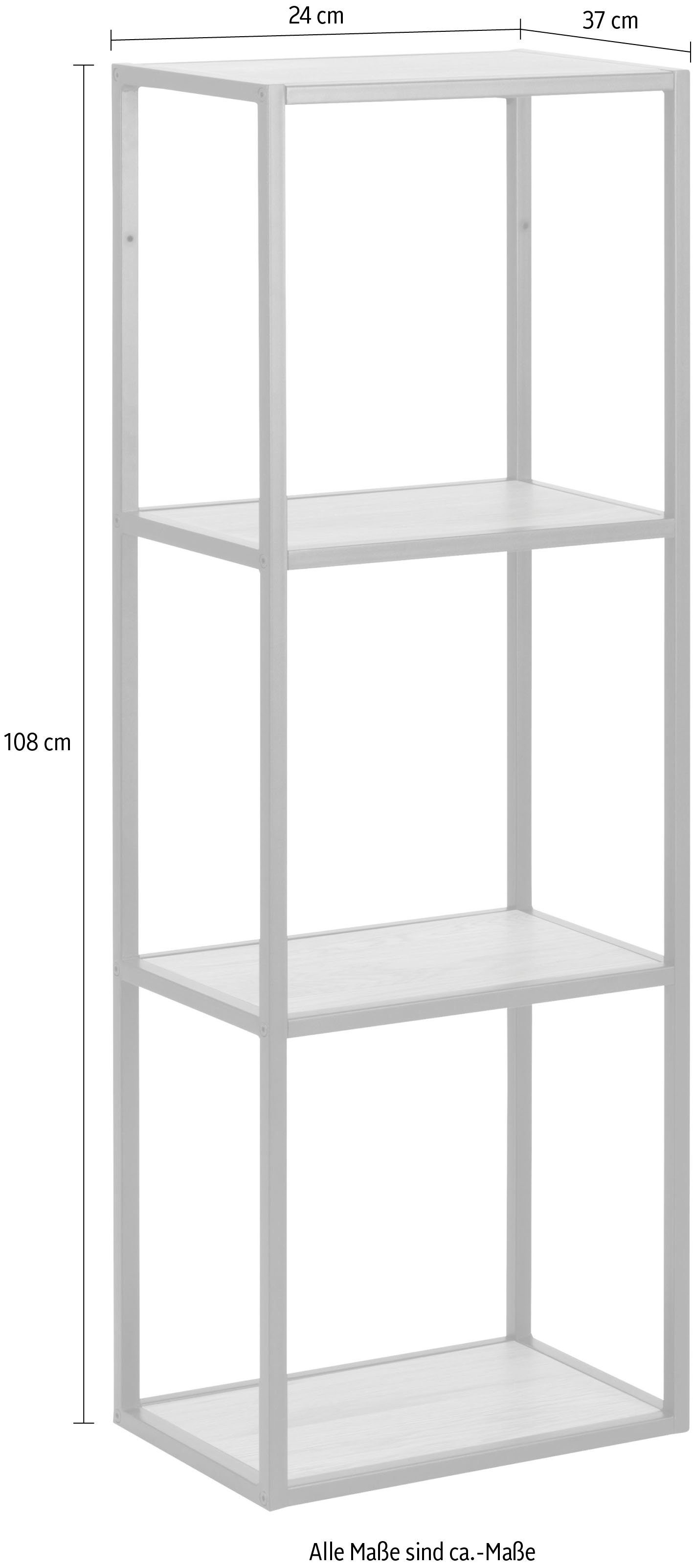 ACTONA GROUP Wandregal, cm 2 Einlegeböden, Metallgestell im Höhe modernen Industrielook, 108