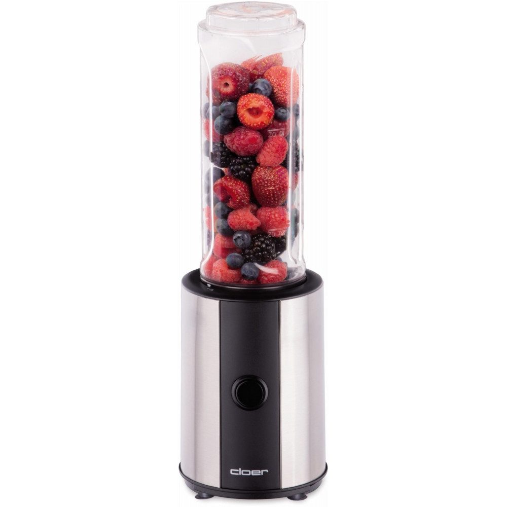 Cloer Standmixer Cloer 6969 Smoothie Maker Edelstahl Schwarz, 300 W