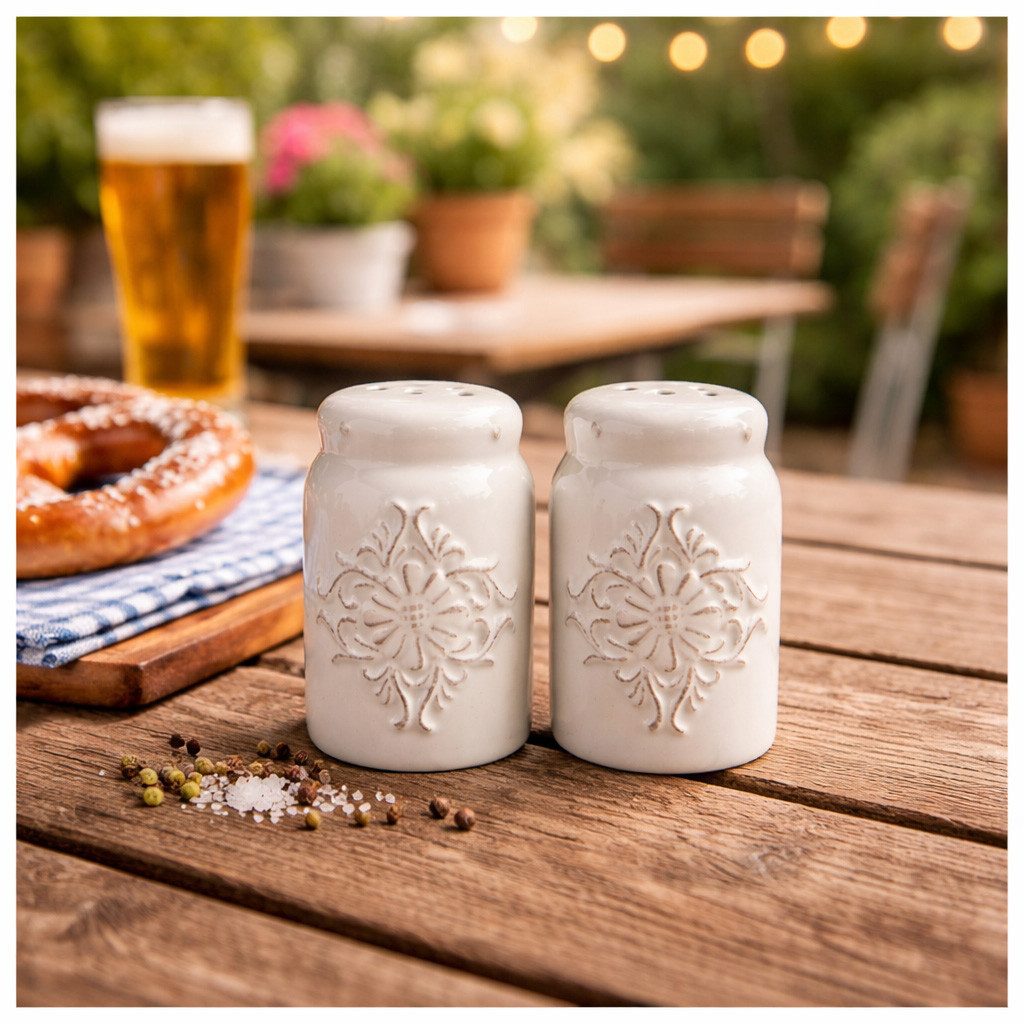 Neuetischkultur Salz- / Pfefferstreuer Salz - und Pfefferstreuer Keramik weiß Bessie, (Set, 2-tlg), Gewürzstreuer