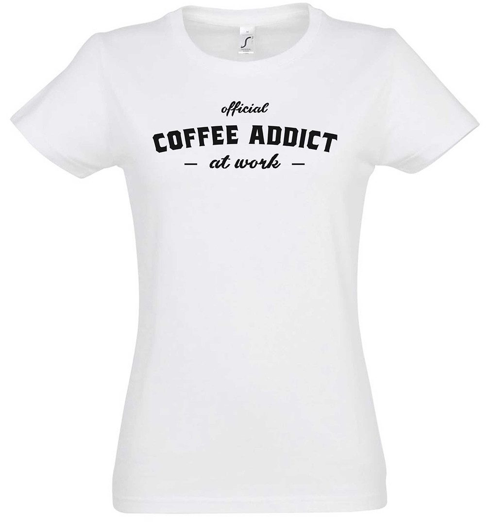 Print-Shirt Coffee Addicted II Damen T-Shirt Kaffee Koffein Barista Süchtig