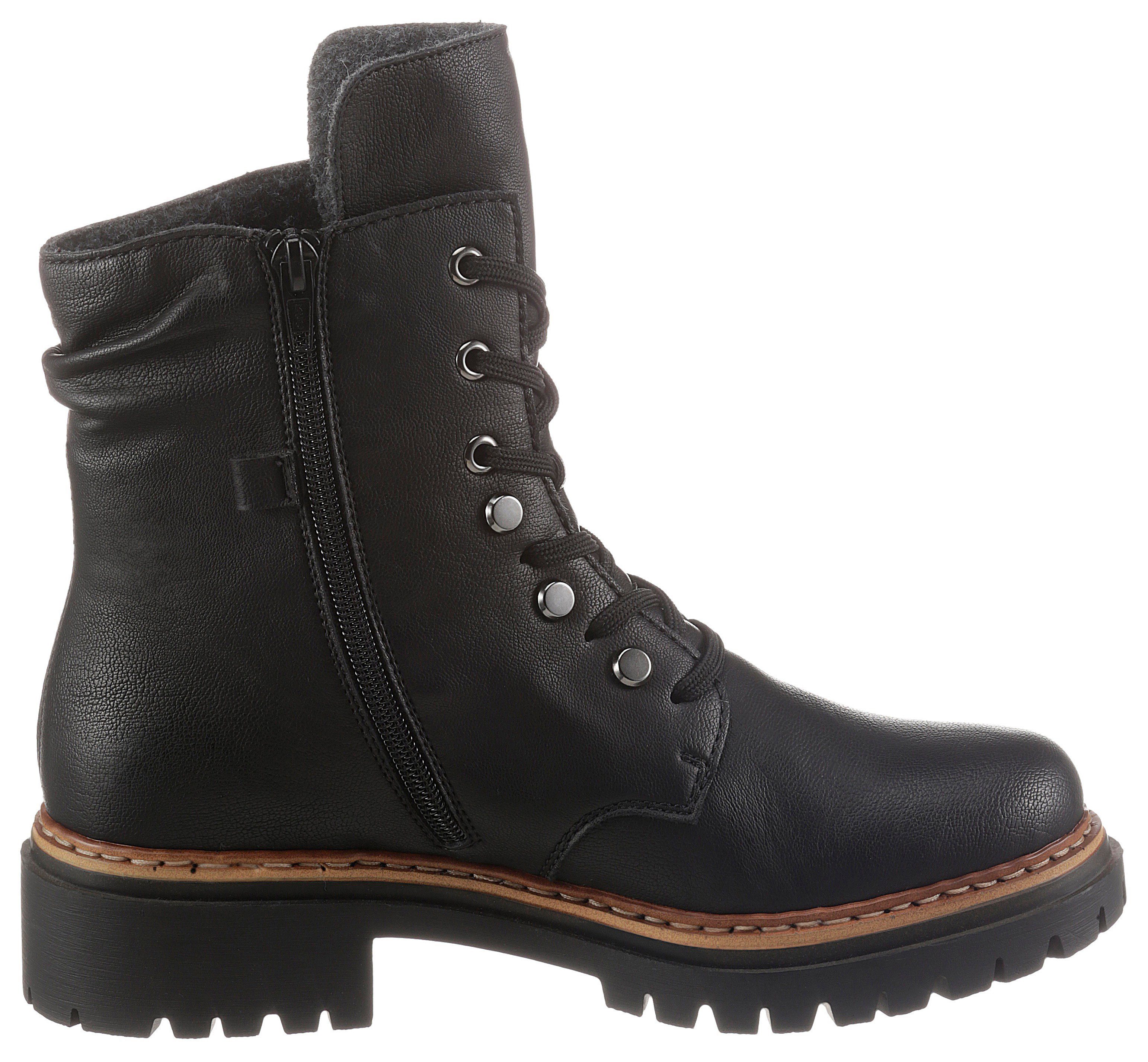 Rieker Schnürboots, Stiefelette, Profilsohle, Blockabsatz, mit lässiger Schnürung