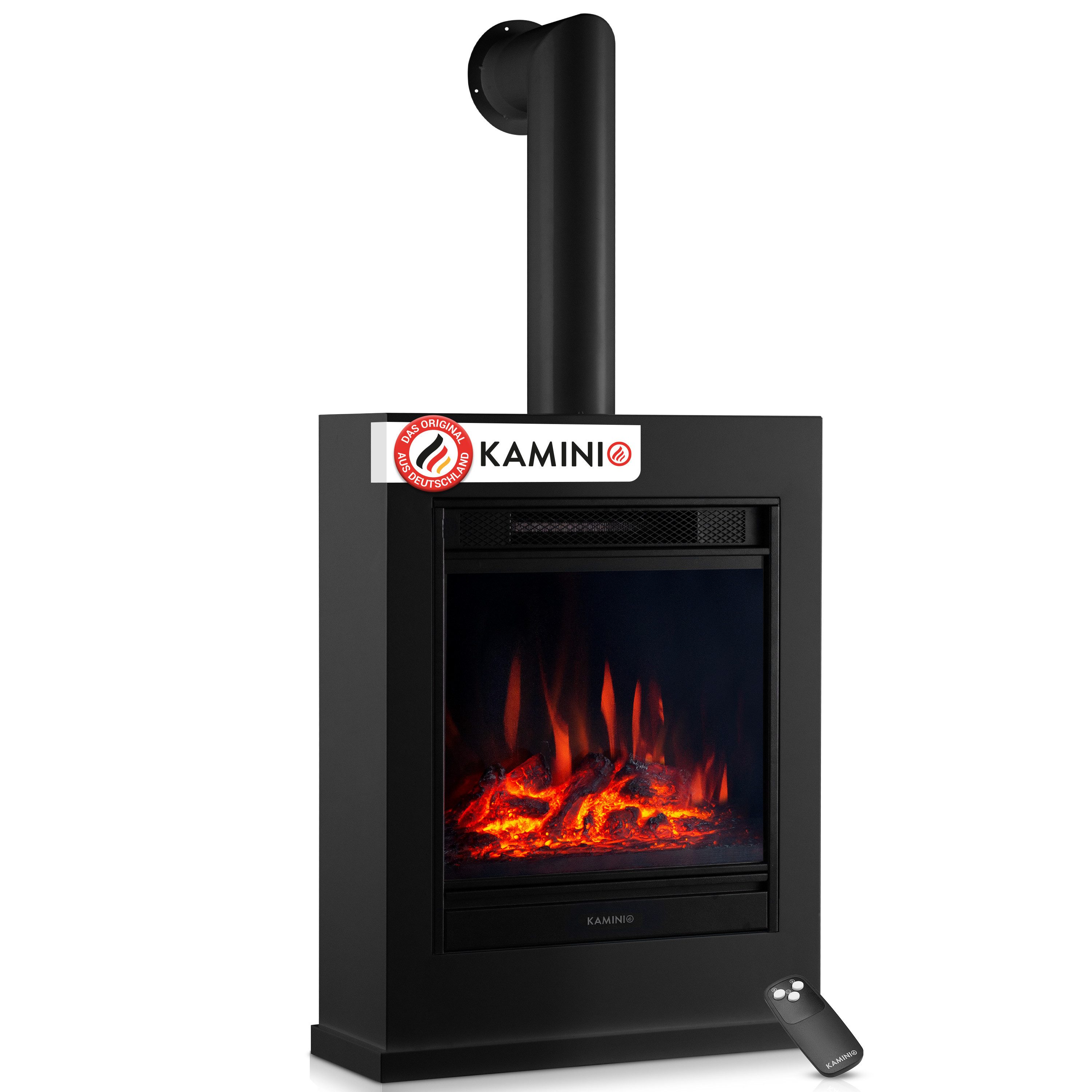 KAMINIO Elektrokamin KALLE, Elektrischer Kamin mit 3D-Flammeneffekt, Heizung 1800W