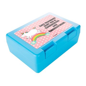 Mr. & Mrs. Panda Butterdose Einhorn Regenbogen - Rot Pastell - Geschenk, Einhorn Deko, Brotbox, L, Premium Kunststoff, (1-tlg), Luftlöcher