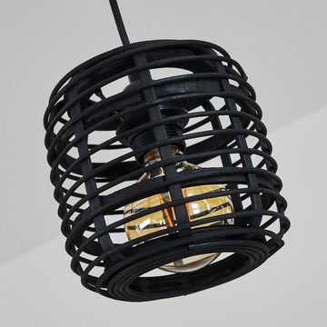 hofstein Pendelleuchte Rattan schwarz Pendel Hänge Lampe Boho Ess Wohn Schlaf Zimmer Leuchten