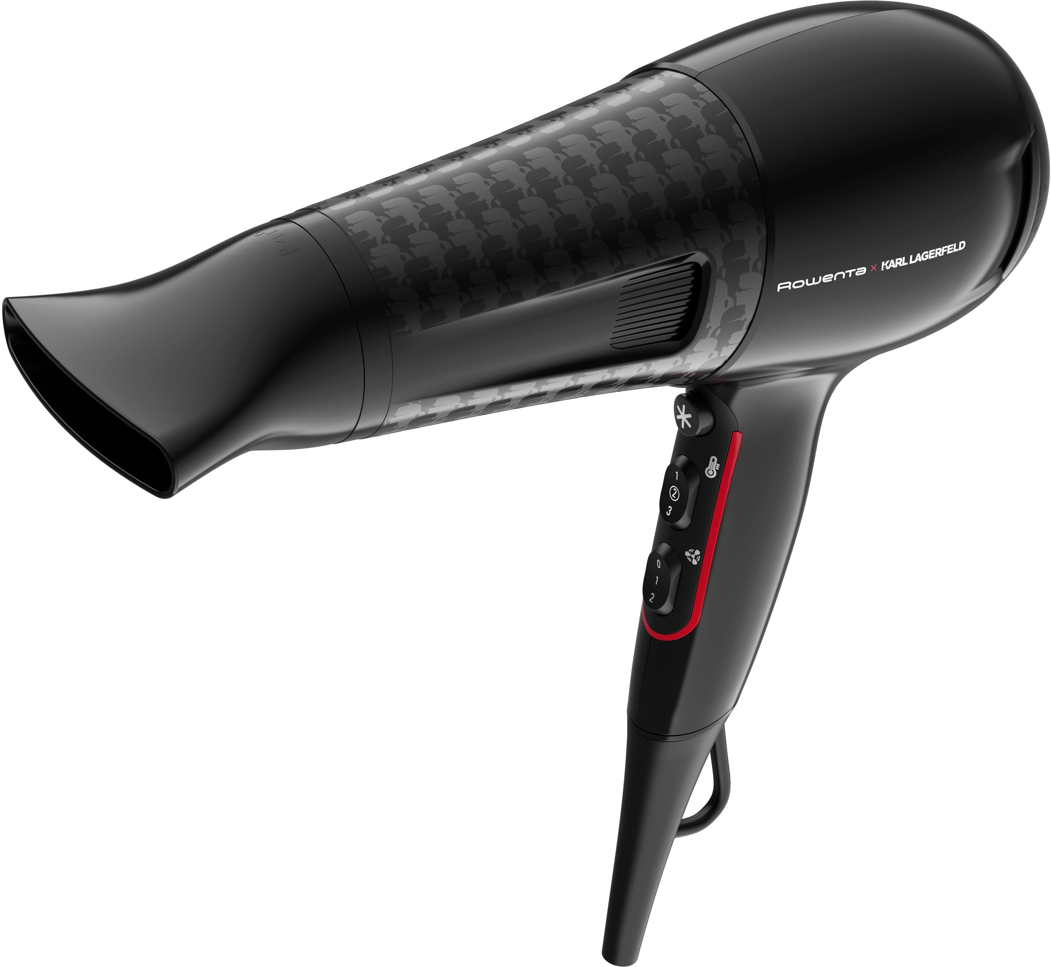 Rowenta Haartrockner Rowenta x Karl Lagerfeld CV591L Powerline, 2100 W, 2100W, Ionen, energiesparender Motor, Kaltluft, 6 Einstellungen