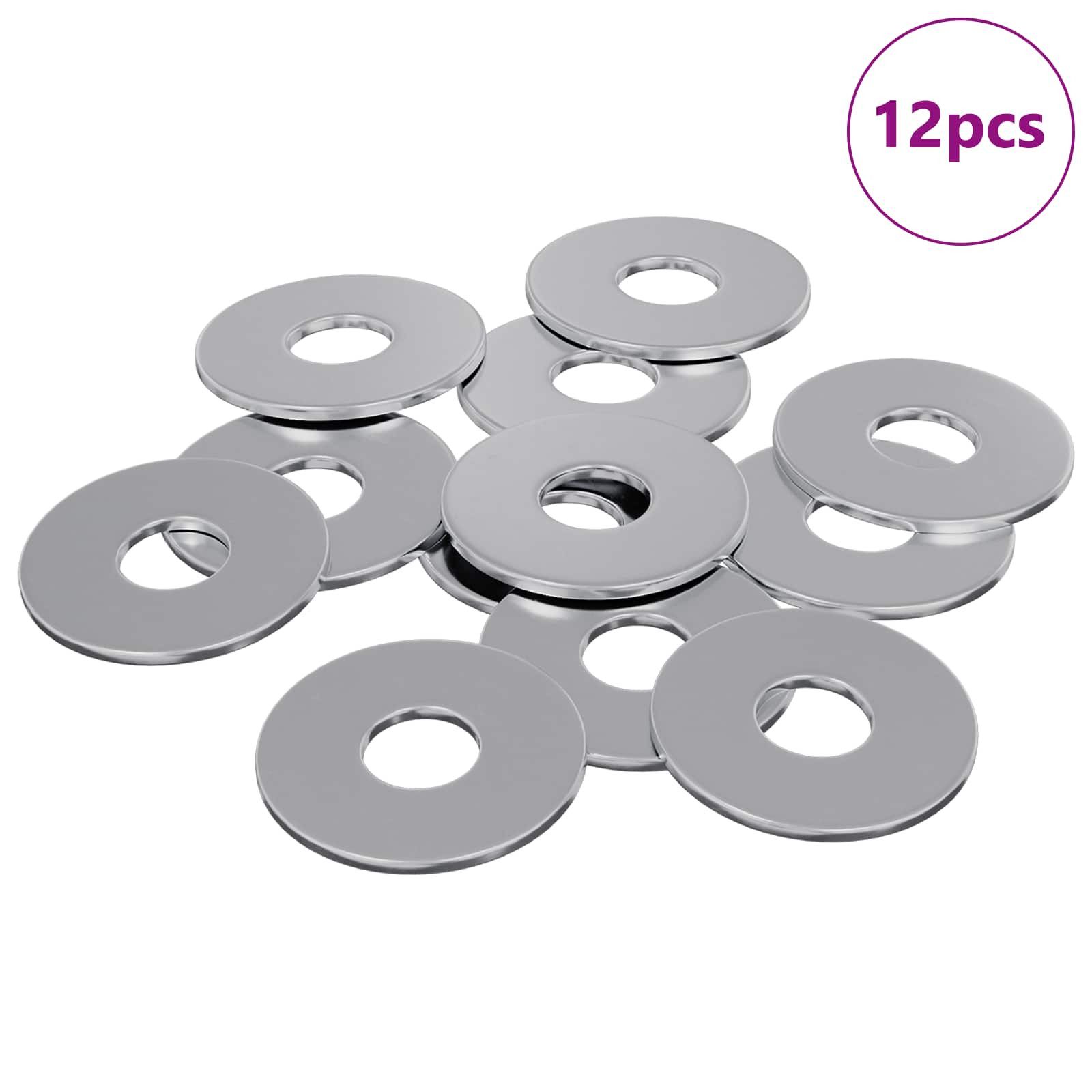 vidaXL Unterlegscheibe, Unterlegscheiben 12 pcs Silber 18 x 18 x 1,2 mm Eisen