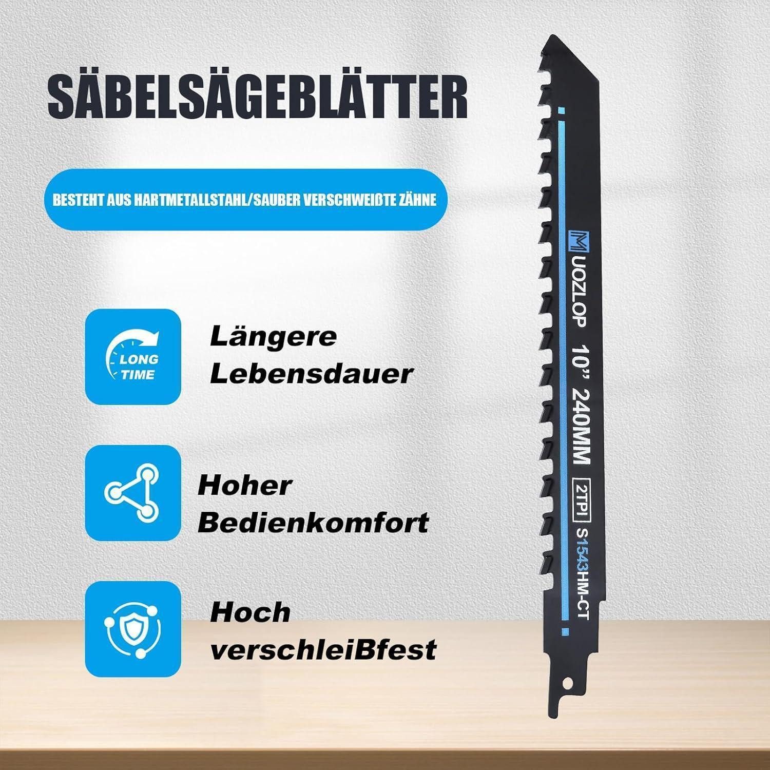 LuxusKollektion Säbelsägeblatt Säbelsägeblätter 240mm Hartmetall Stein Metall Ziegel Beton 240mm 3