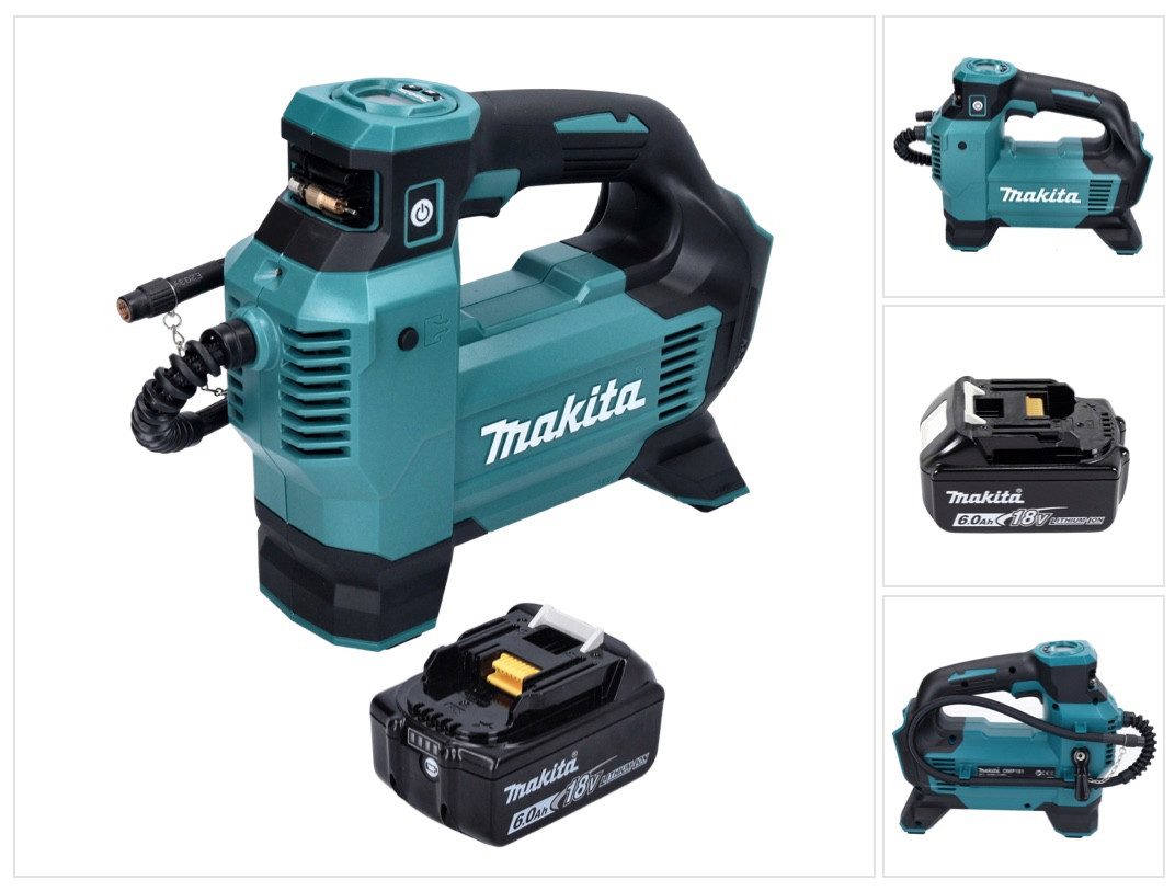 Makita Akku-Handkompressor DMP 181 G1 Akku Kompressor 18 V 11,1 bar + 1x Akku 6,0 Ah - ohne Lade