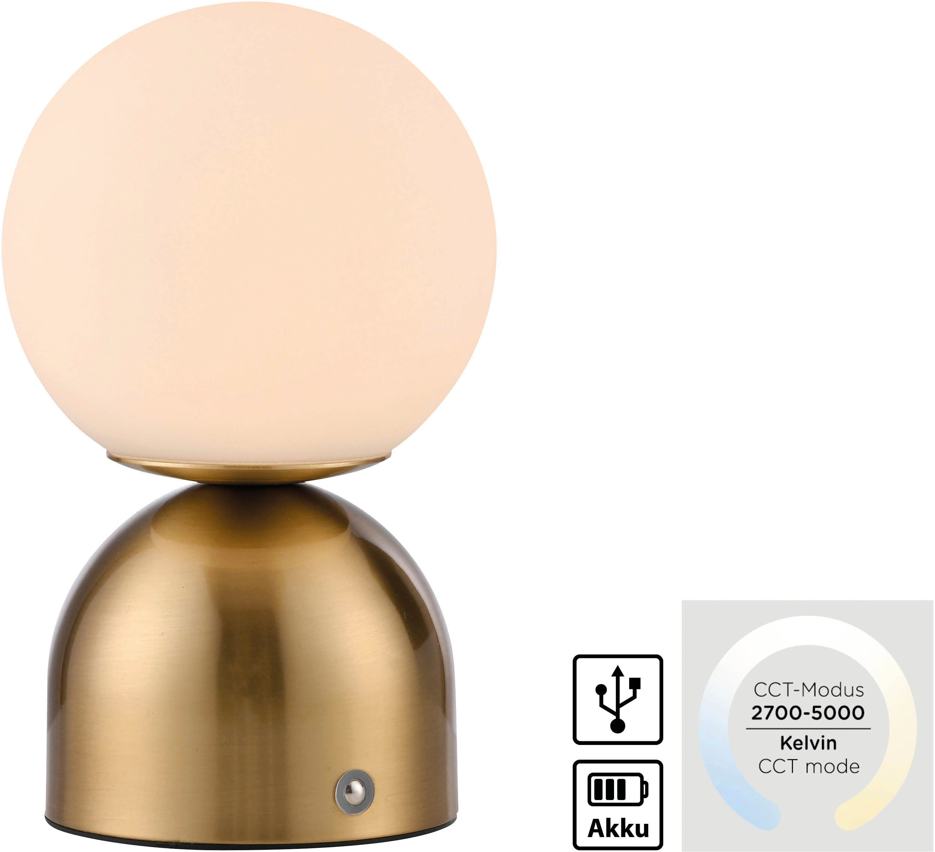 SCHÖNER WOHNEN-Kollektion LED Tischleuchte RUDI, Farbsteuerung, LED fest integriert, warmweiß - kaltweiß, SCHÖNER WOHNEN Kollektion, CCT 3000-6000K, Touchdimmer, Memoryfunktion