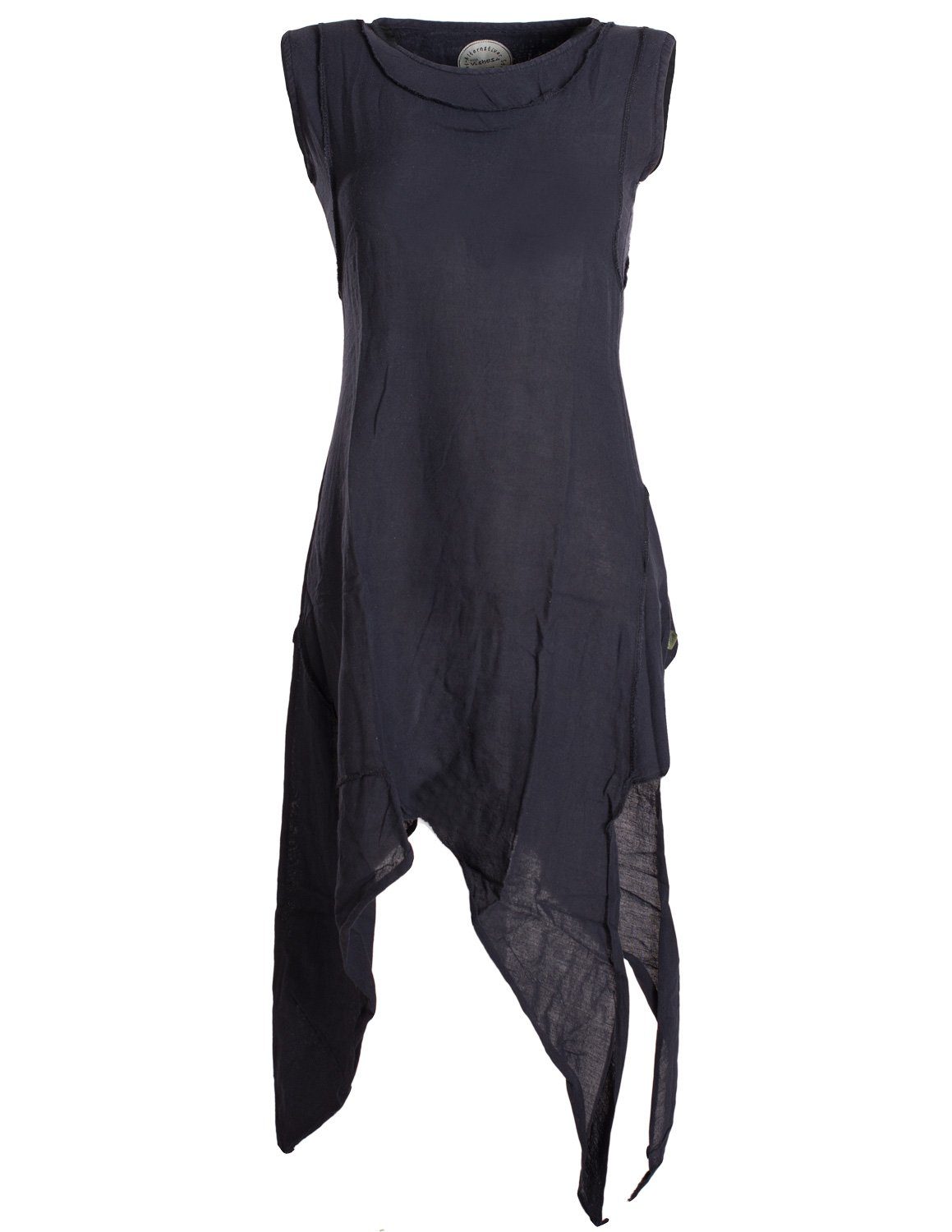 Vishes Zipfelkleid Asymmetrisches armloses Lagenlook Zipfelkleid Hippie, Et günstig online kaufen