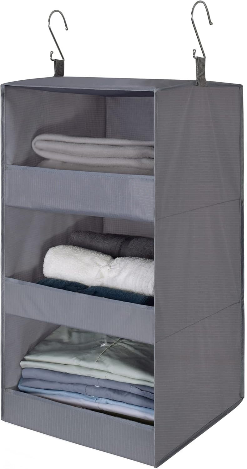 FELIXLEO Hängeregal Hänge Organizer Stoff mit 3 Fächern Faltbar für Kleiderschrank, 1-tlg.
