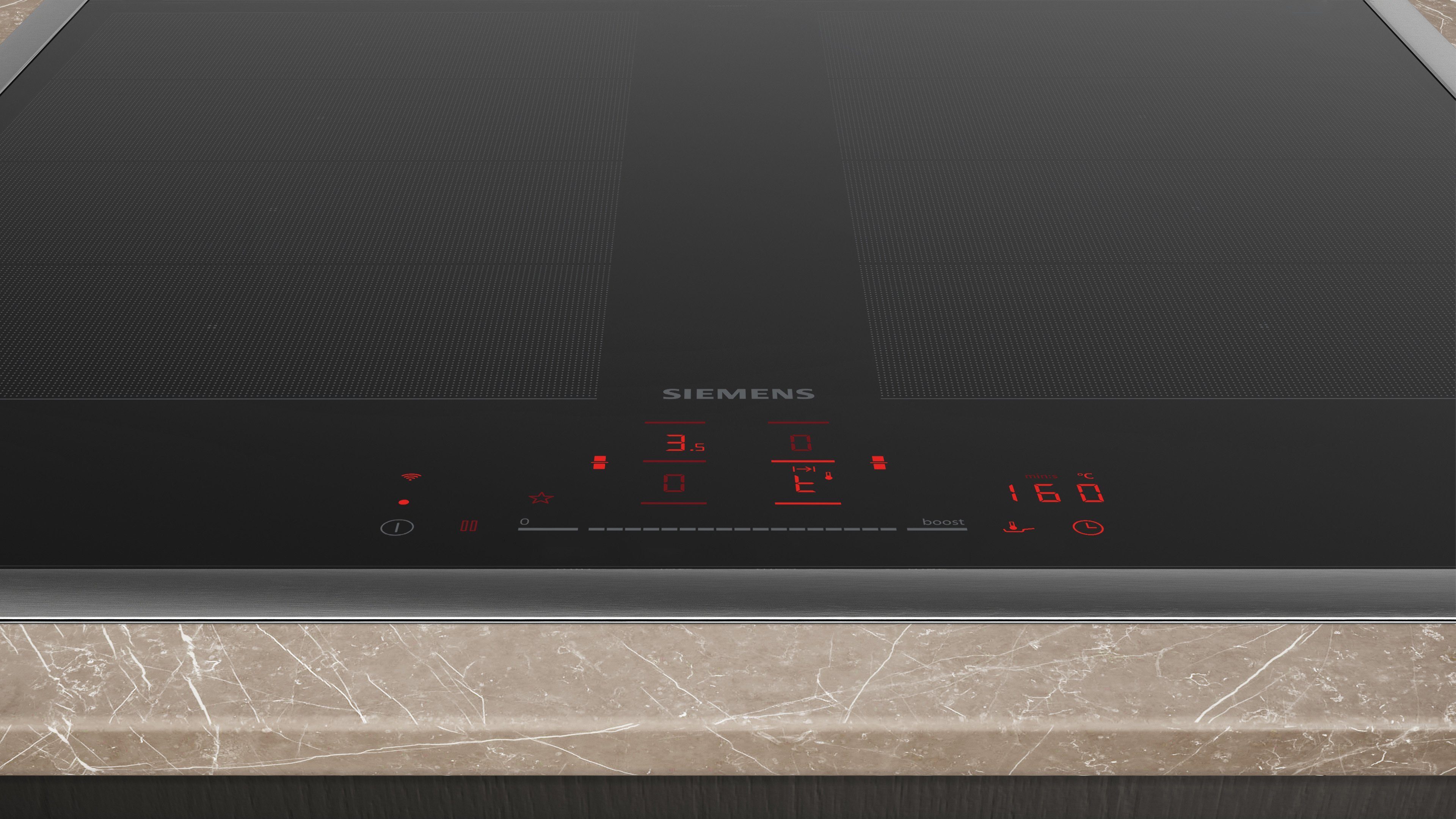 SIEMENS Induktions-Kochfeld iQ700 EX645HXC1E, varioInduktions-Funktion für flexibles Kochen auf 4 Kochzonen