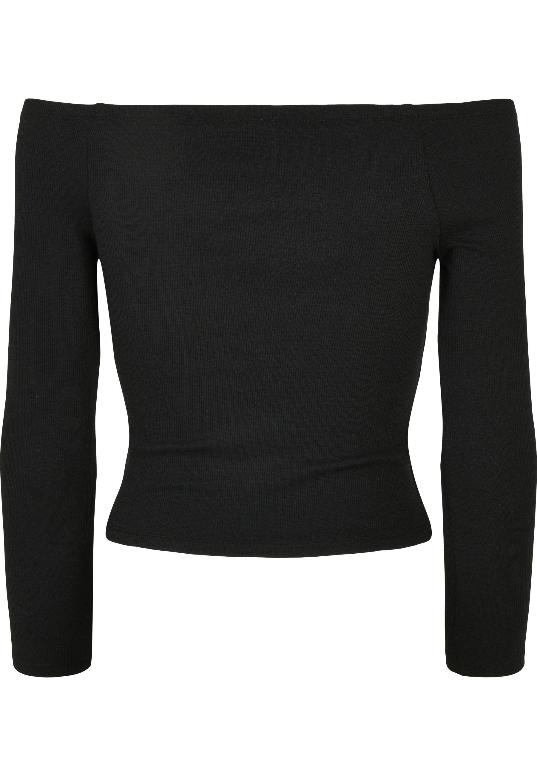 URBAN CLASSICS Langarmshirt Urban Classics Damen Ladies Off Shoulder Rib Lo günstig online kaufen