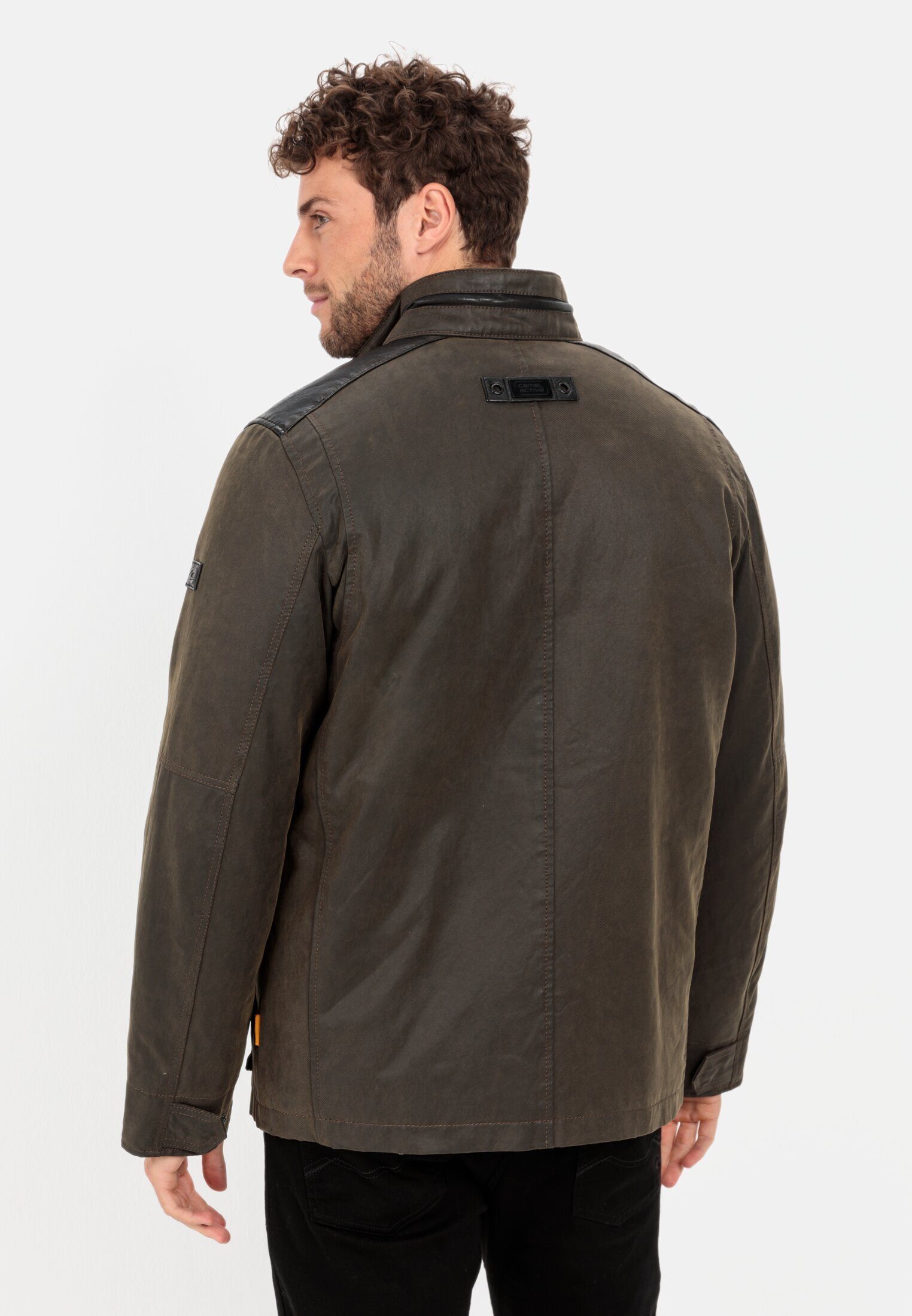 camel active Winterjacke mit Materialkontrast Langarm