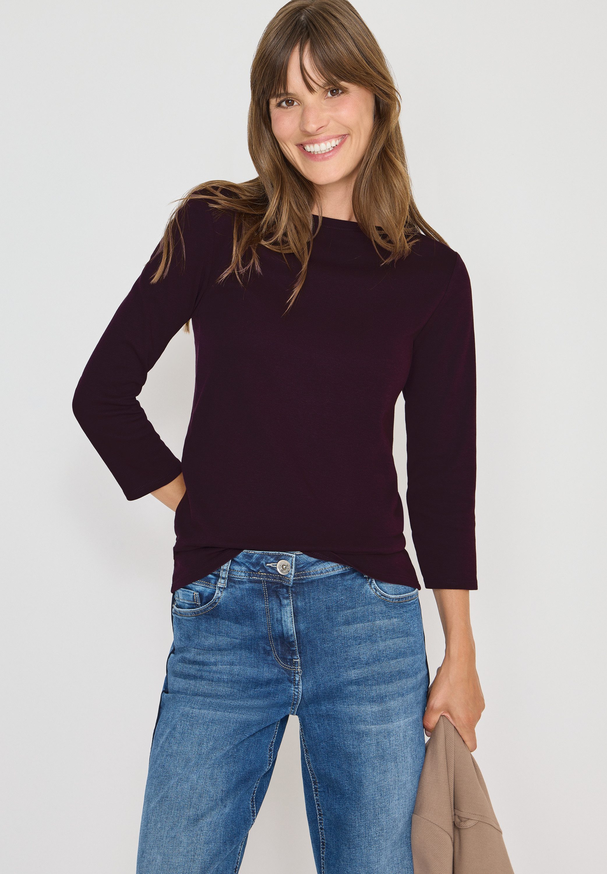 CECIL 3/4-Arm-Shirt mit U-Boot-Ausschnitt günstig online kaufen