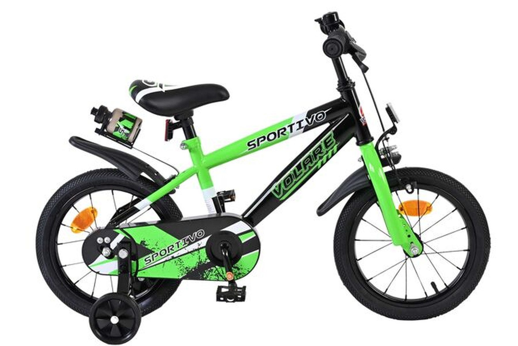 Kinderfahrrad Sportivo Kinderfahrrad - Jungen - 14 Zoll - Grün Schwarz