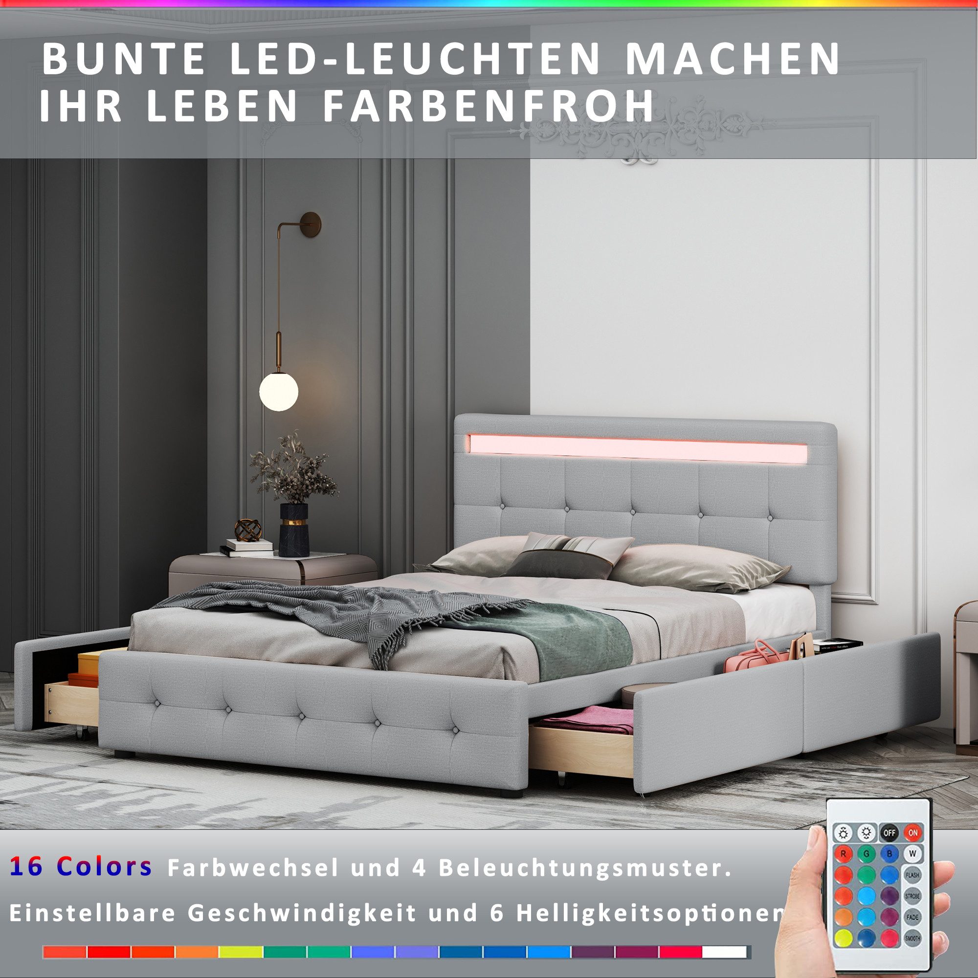 PHOEBE CAT Polsterbett (Doppelbett mit Lattenrost günstig online kaufen