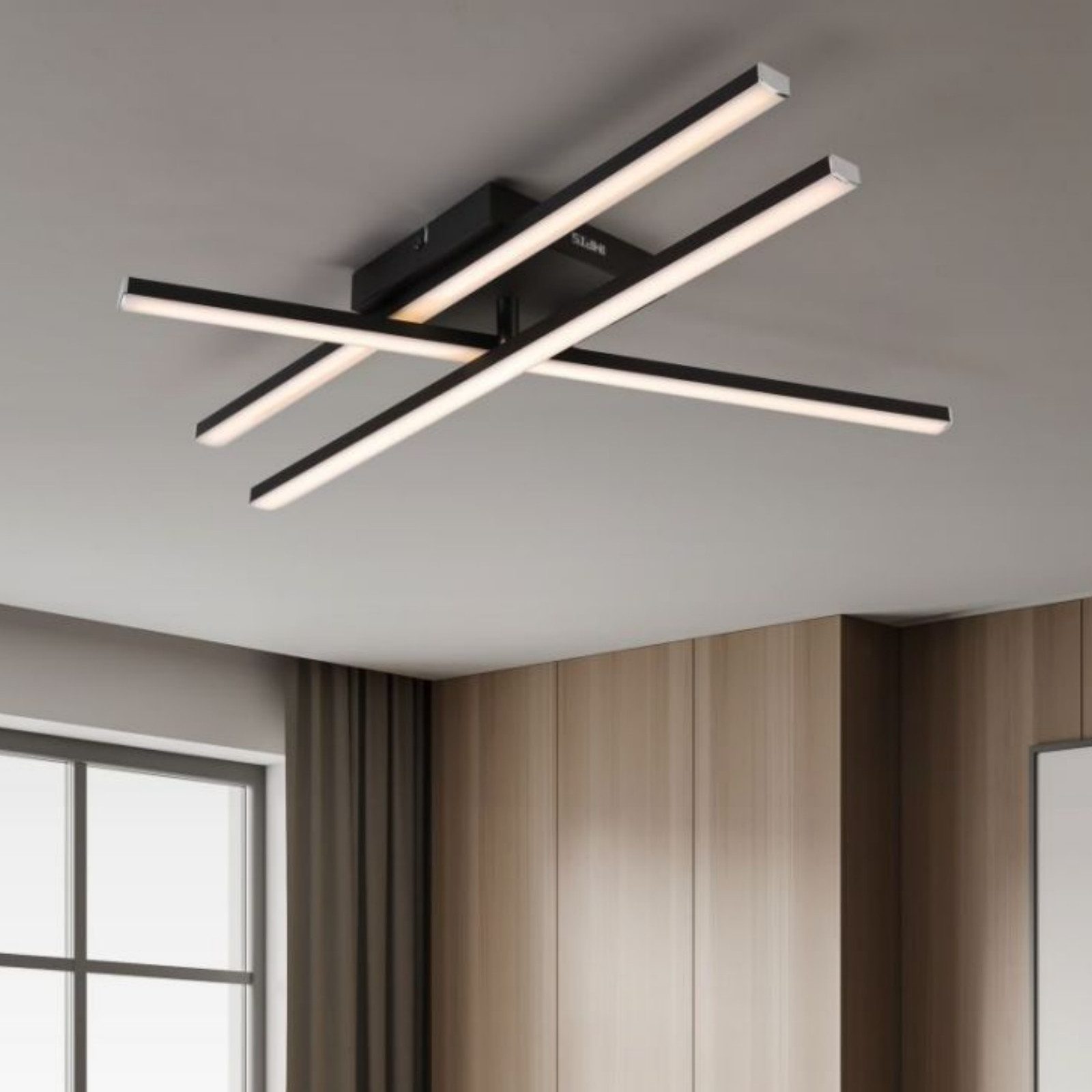 IMPTS Deckenleuchte LED Deckenlampe Schwarz 3000K Deckenleuchte, Warmweiß, günstig online kaufen