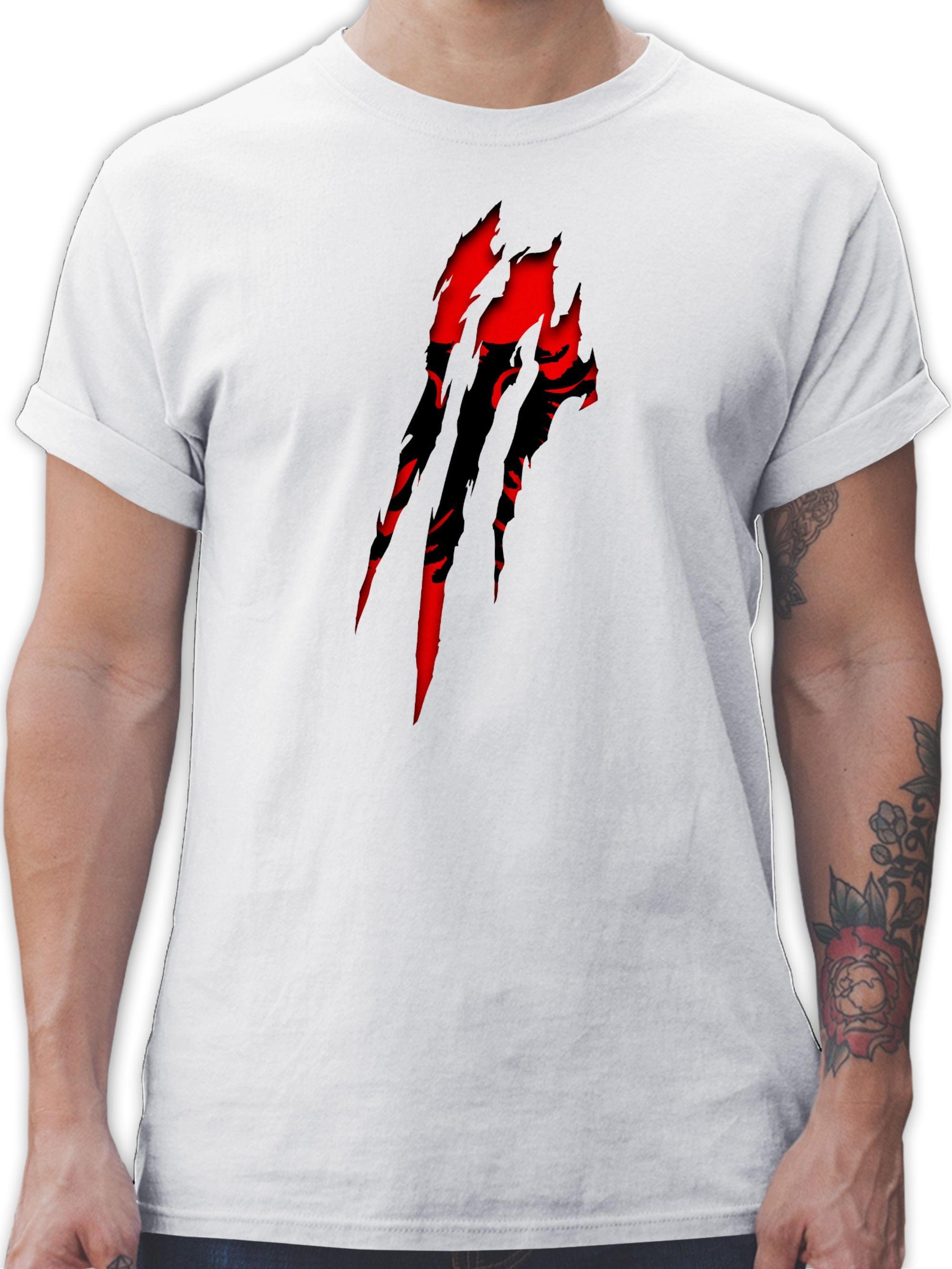 Shirtracer T-Shirt Albanien Krallenspuren Länder Wappen 02 Weiß