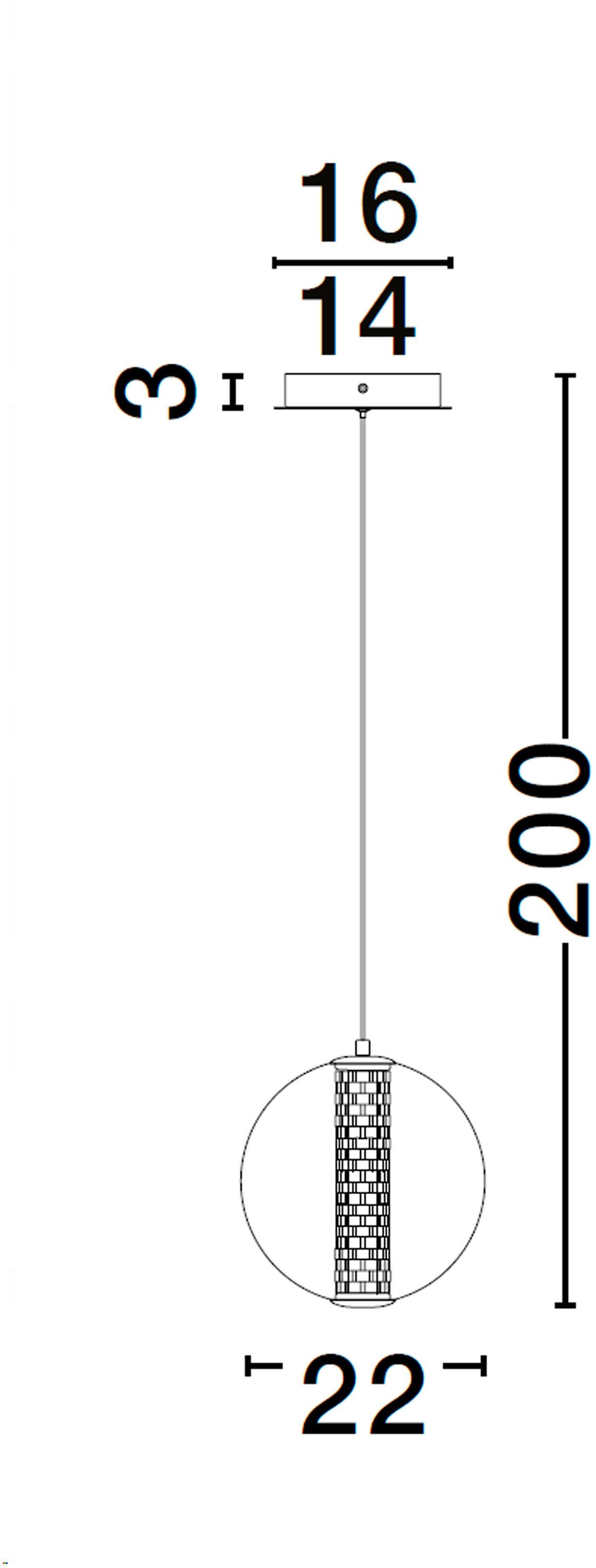 Nova Luce Pendelleuchte NAVI, Warmweiß