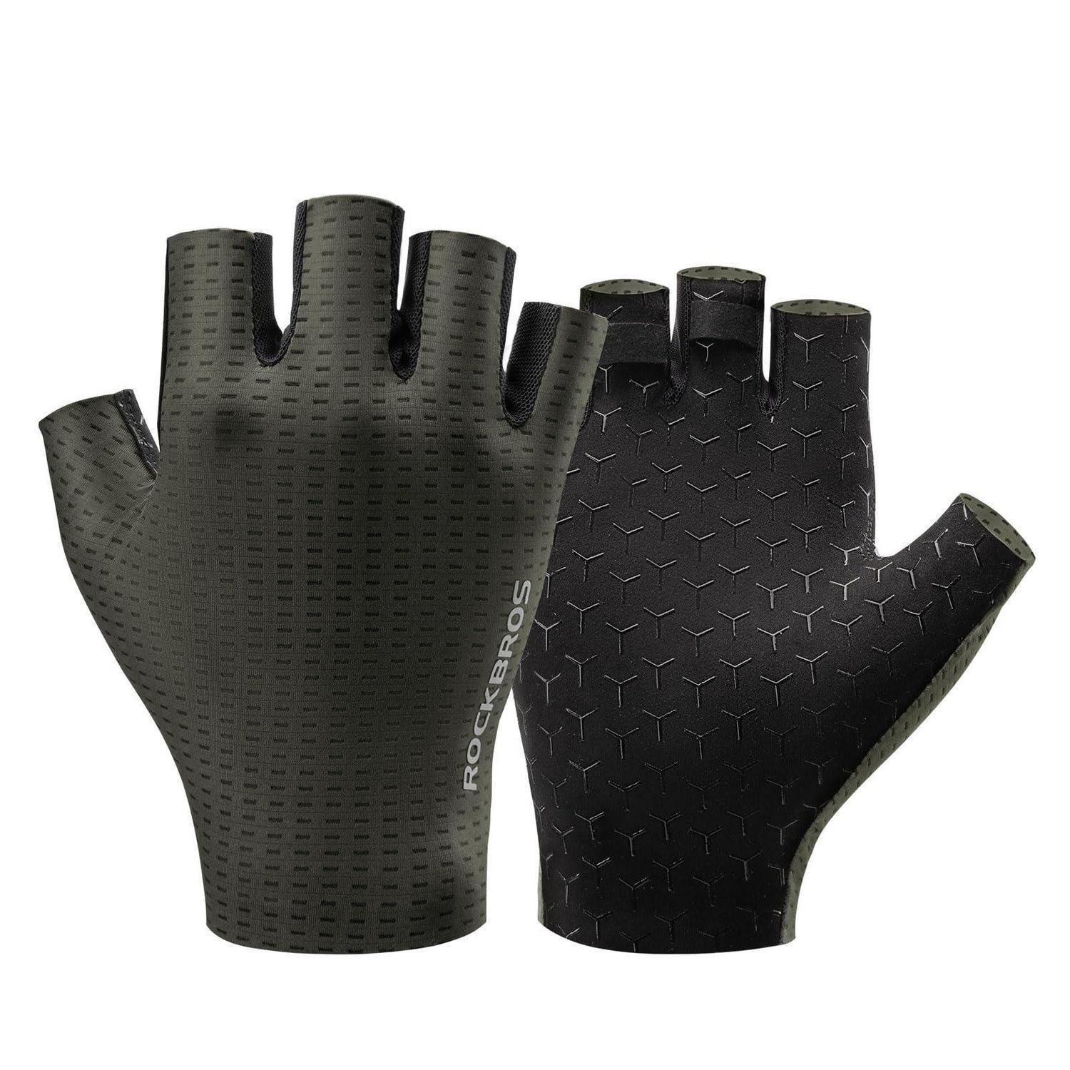 LuxusKollektion Fahrradhandschuhe Fahrrad Handschuhe Sommer fingerlos Grün (1-St)